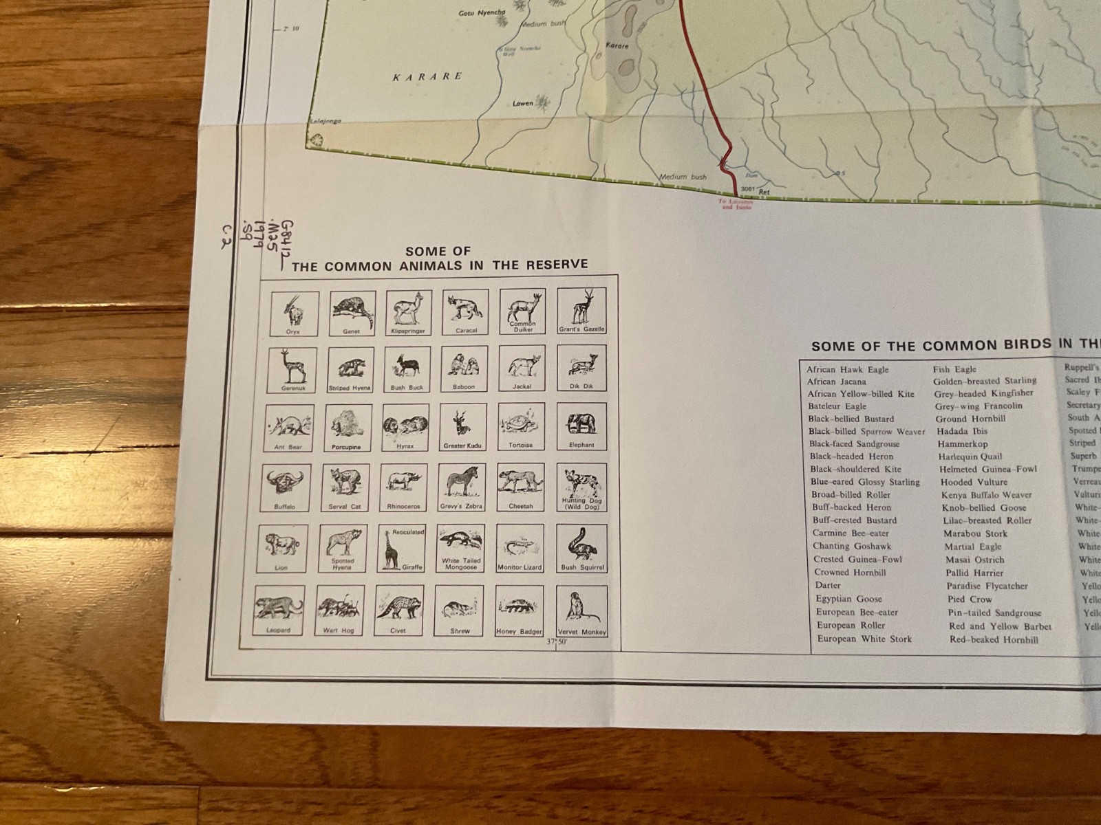 Map of Marsabit National Park and Reserve, Copyright 1979 Kenya Government