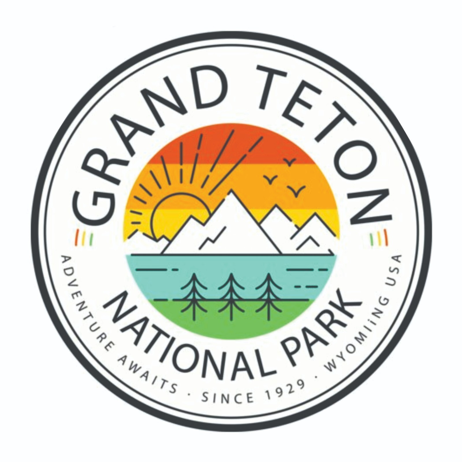 Grand Teton National Park Sticker Wyoming National Park Decal