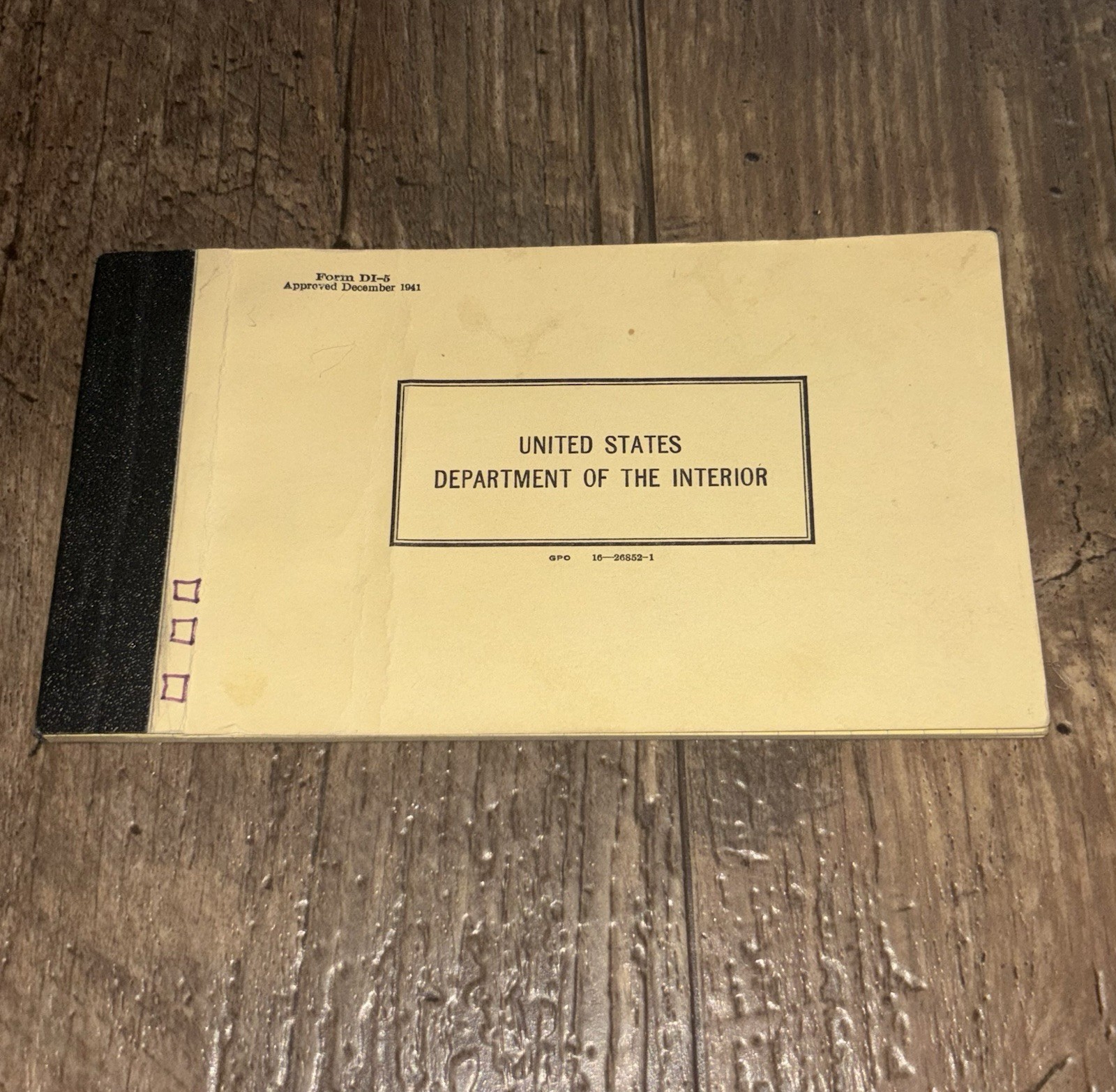 Vtg 1941 US Department Of Interior Notebook Wildlife National Parks Minerals