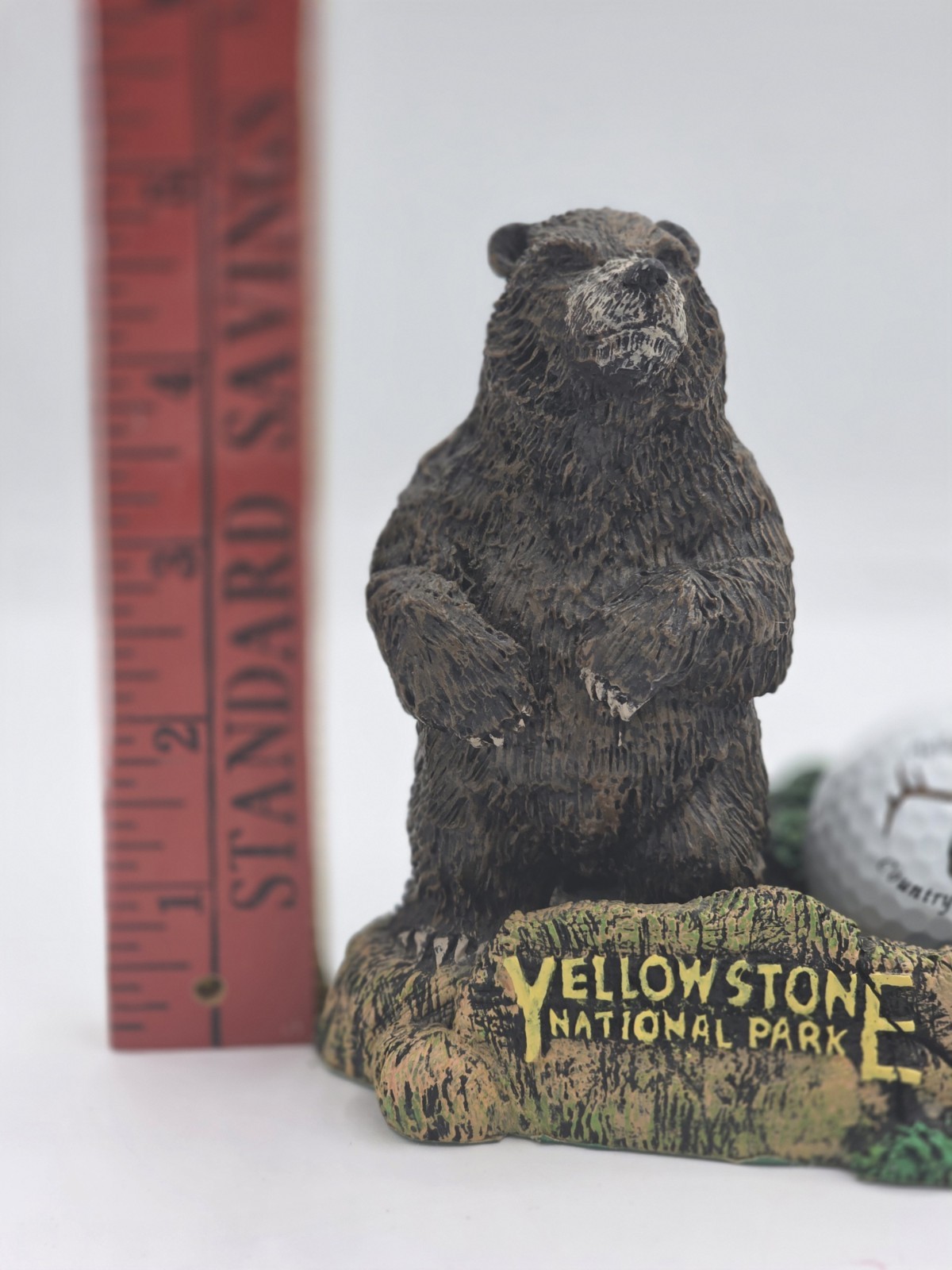Vintage Yellowstone National Park Bear Figurine & Yellowstone Country Club Ball