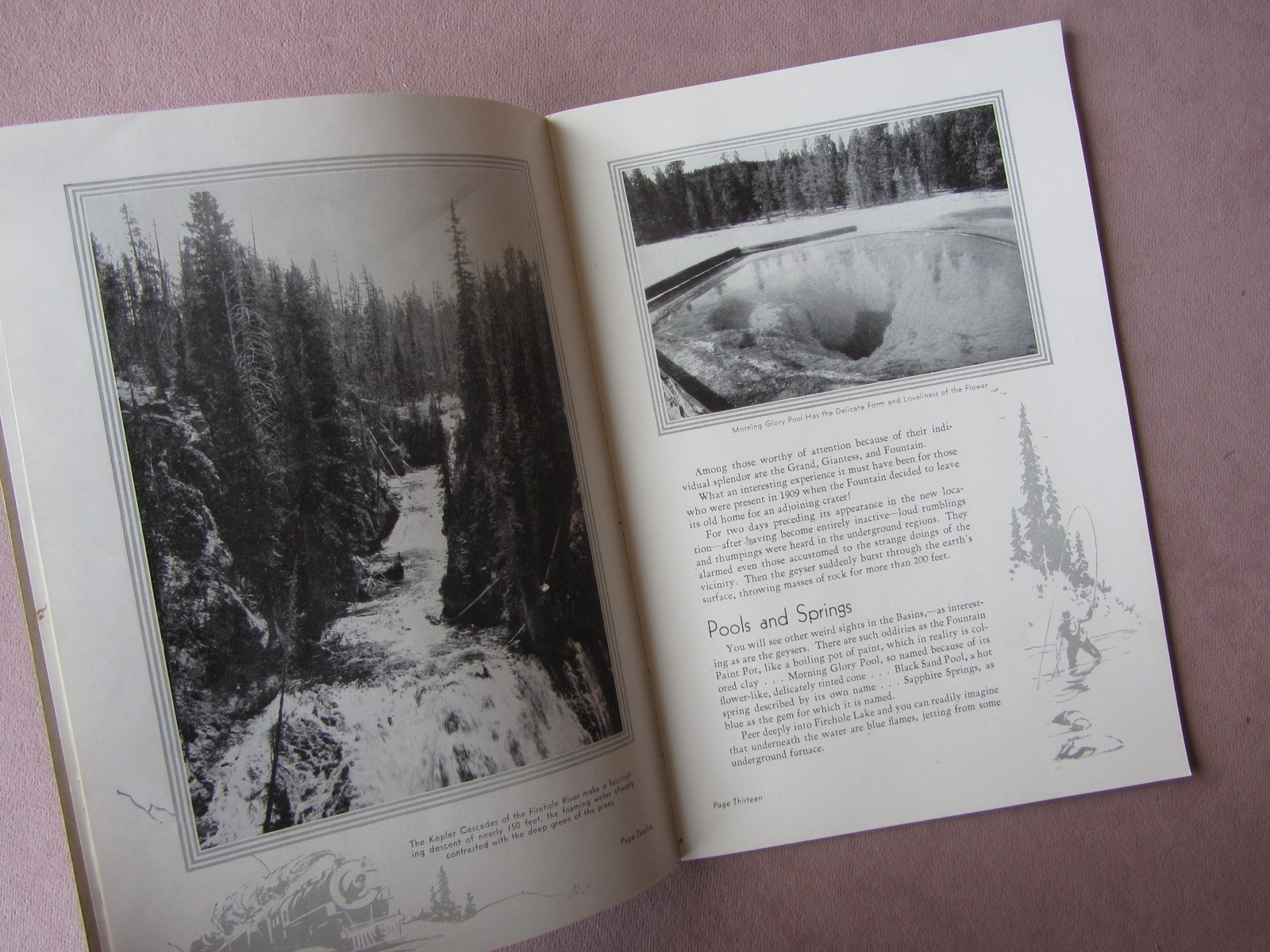 Vtg 1930s Yellowstone & Grand Teton Picture Book – Union Pacific RR Photos Maps
