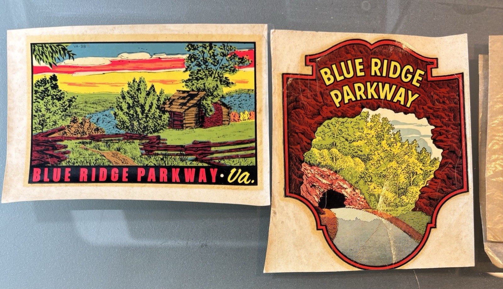 (2) Vintage Blue Ridge Parkway Decal – Virginia North Carolina