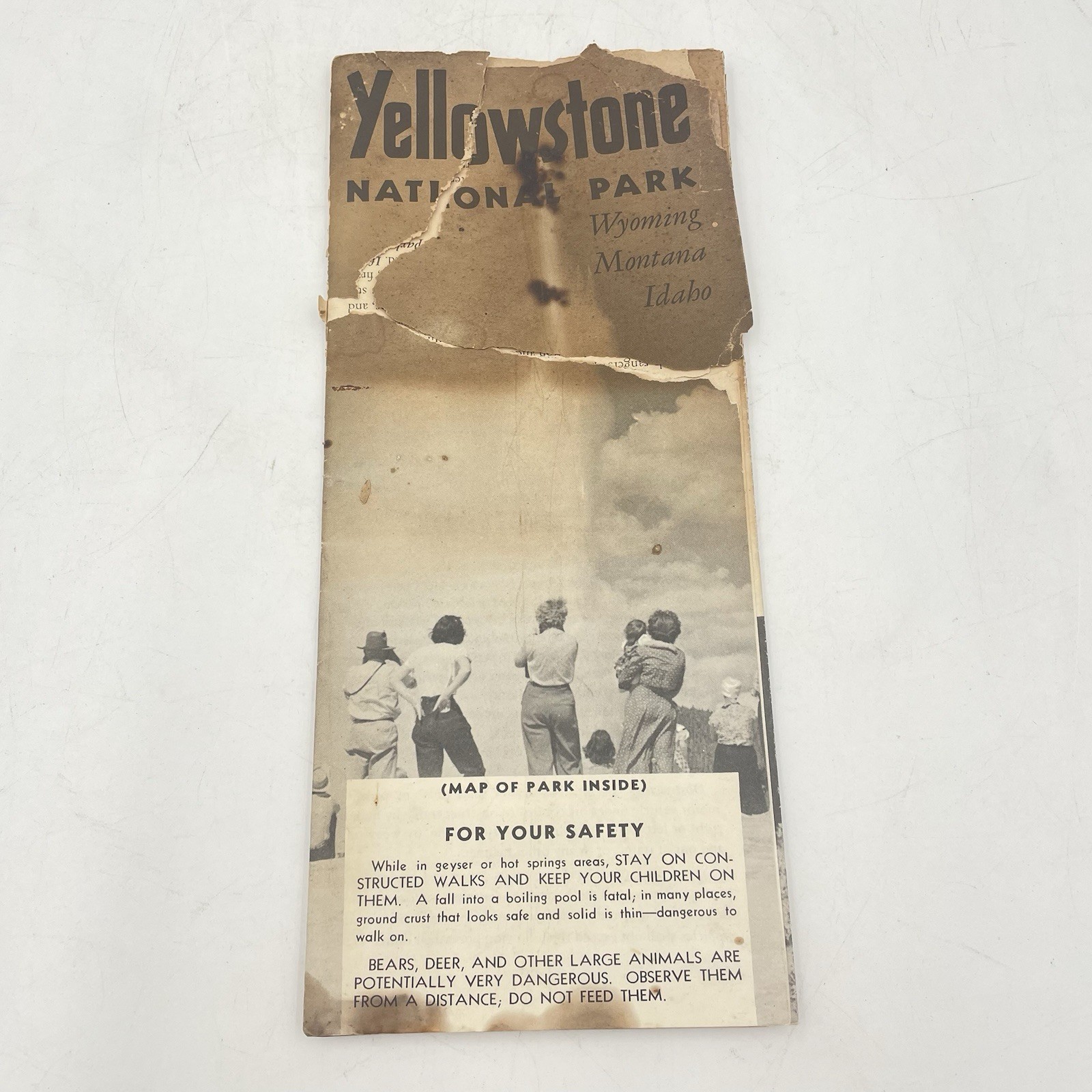 Vintage ‘1956’ Yellowstone National Park 15-Day Automobile Yellow Permit And Map