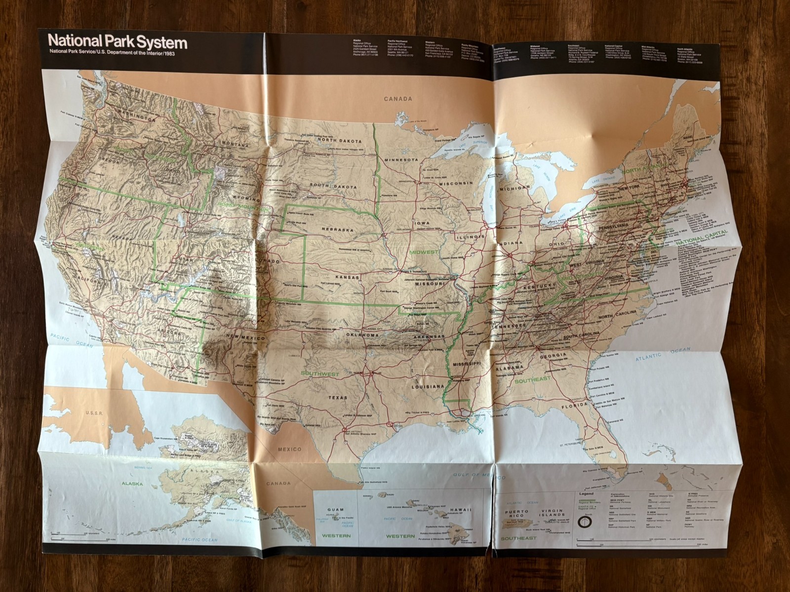 National Parks Guide and Map 1984 – Unigrid Brochure Map Pamphlet