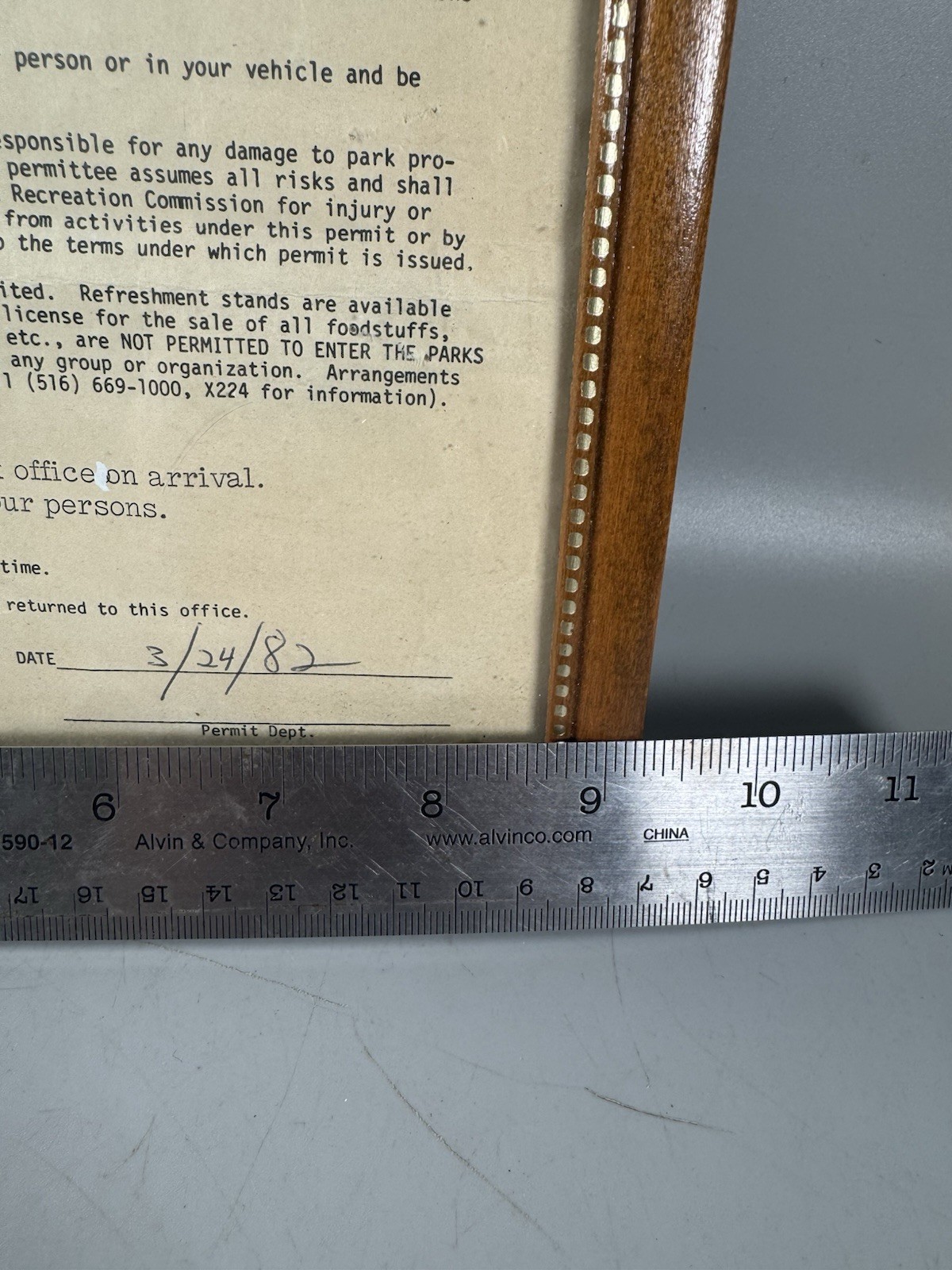 1982 Connetquot River State Park Permit Framed Display Gil Bergen History