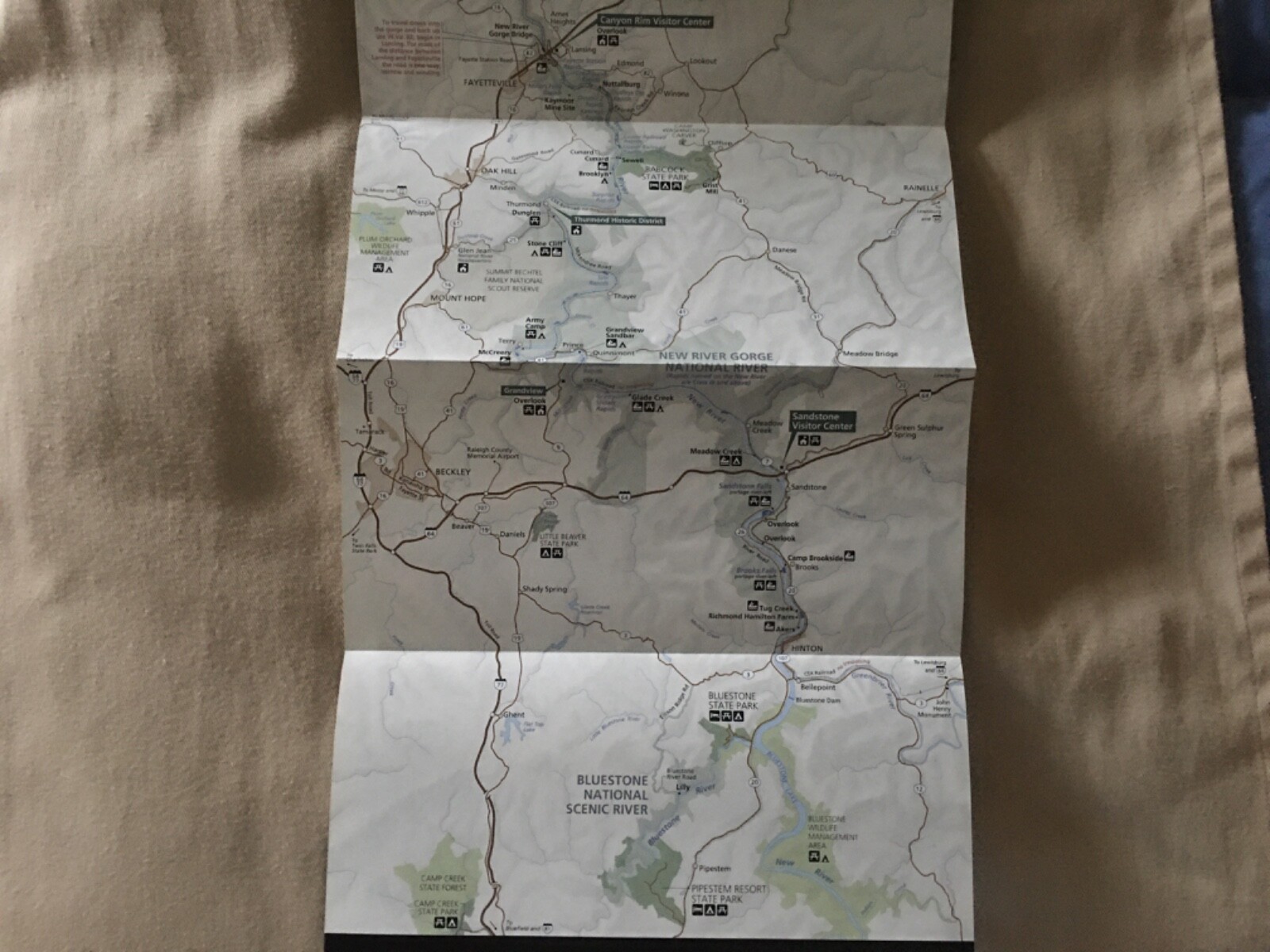 NEW RIVER GORGE West Virginia Map & Brochure NPS NATIONAL PARK SERVICE WV