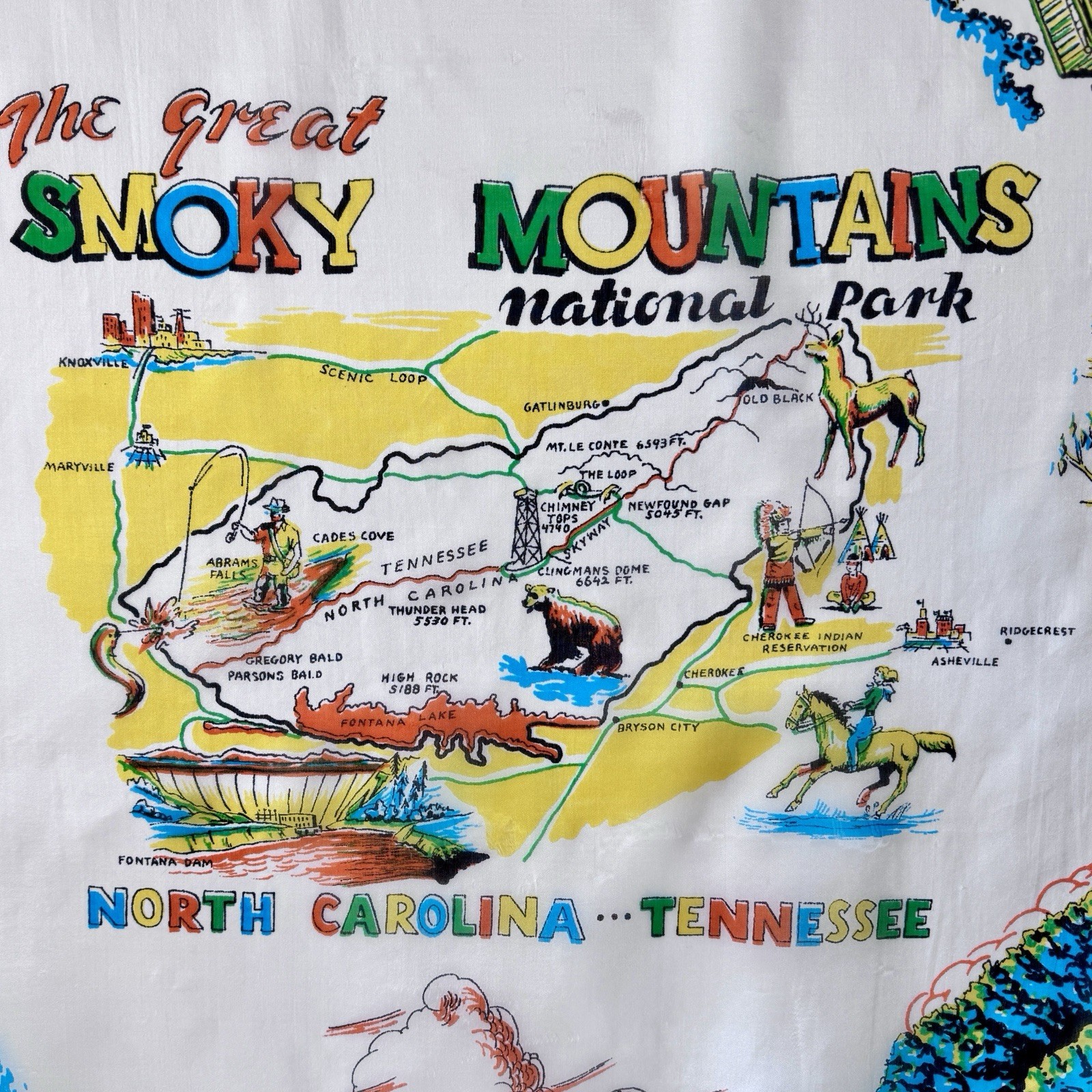Silk Scaf The Great Smoky Mountains National Park North Carolina TN 33 x 33 Inch