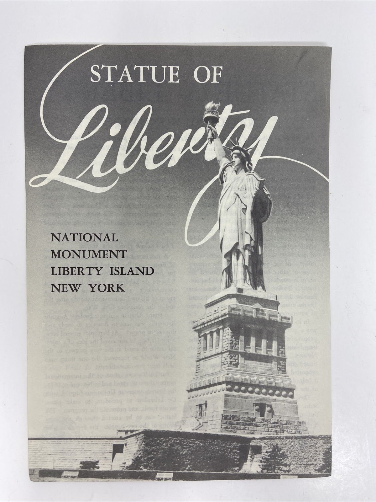 Vintage 1962 Statue of Liberty Pamphlet Brochure with Map National Monument