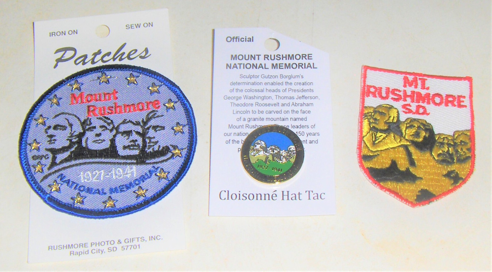 MOUNT RUSHMORE National Memorial SD South Dakota PATCHES & Cloisonne PIN