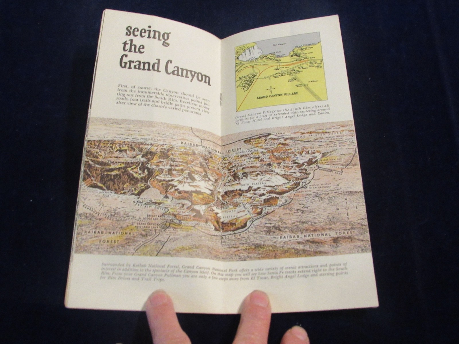 Vtg 1952 Grand Canyon National Park Santa Fe Railroad Travel Brochure AZ C675
