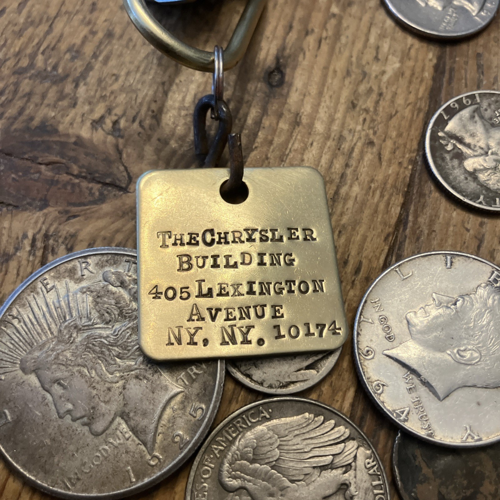 The Chrysler Building Solid BRASS CUSTOM KEY FOB Vintage Hotel Style Marker