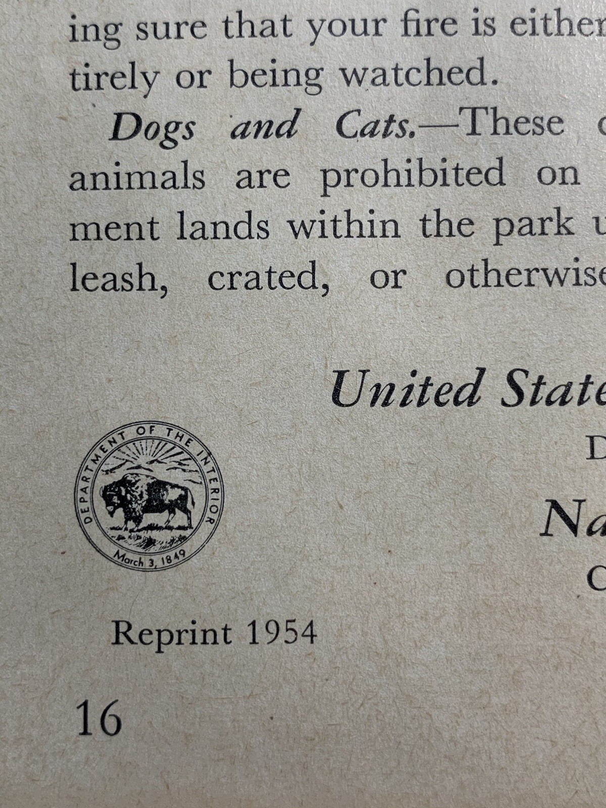 Vintage TOURIST GUIDE: 1954 Grand Canyon National Park – Arizona