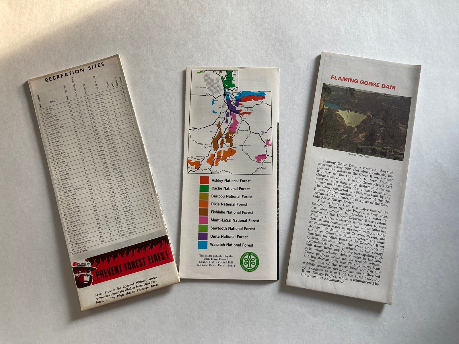 Vintage 1960’s Utah National Forest/Travel Brochures Maps Lot of 3. Excellent.