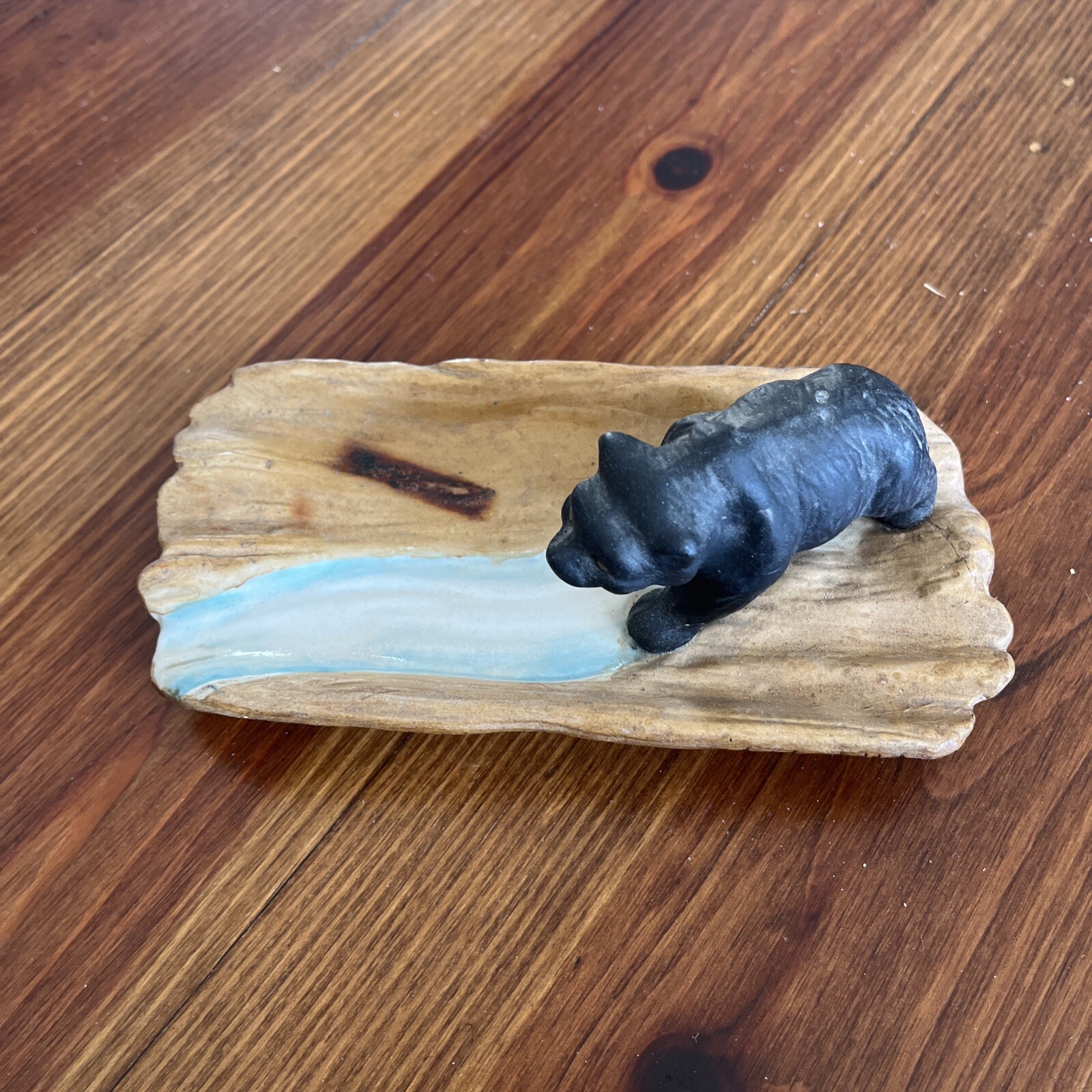 VINTAGE 6 1/2” WALKING BEAR TRINKET DISH / ASHTRAY Made in Japan