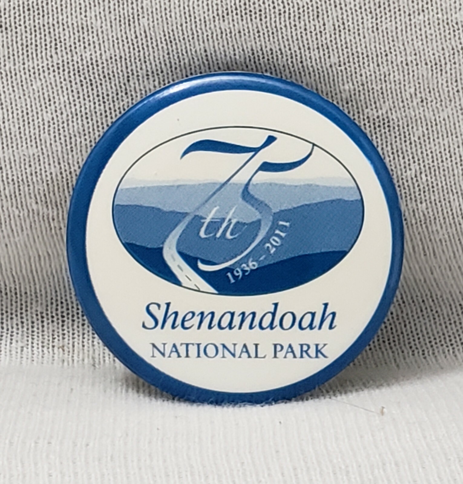 Shenandoah National Park 75th Anniversary Pin 1936 2011 Virginia Blue Ridge Mtns
