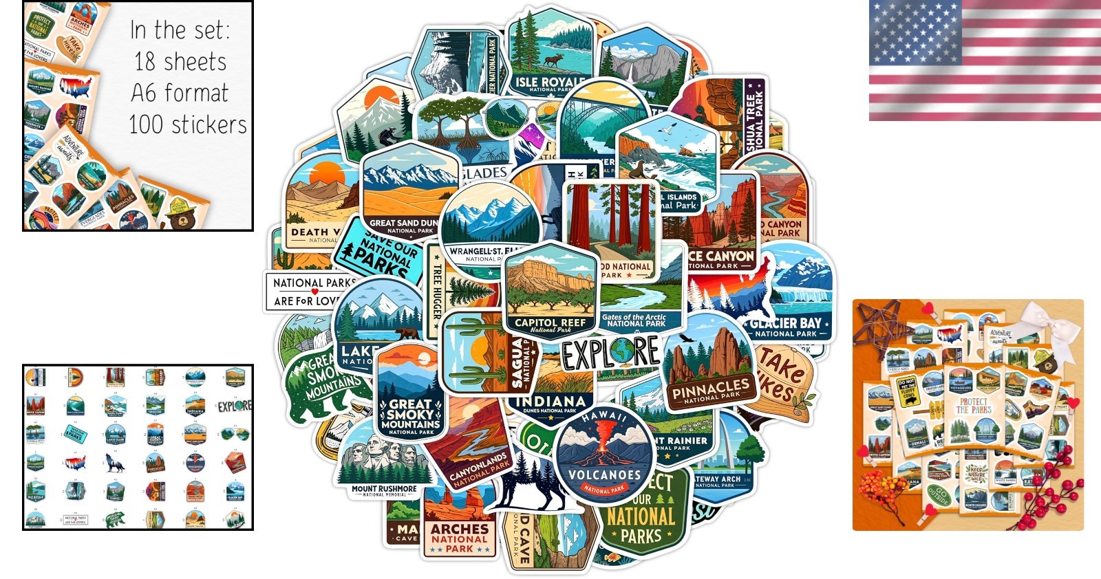 Ultimate 100 Pcs Vinyl Stickers for Water Bottles, Laptops & Nature Lovers