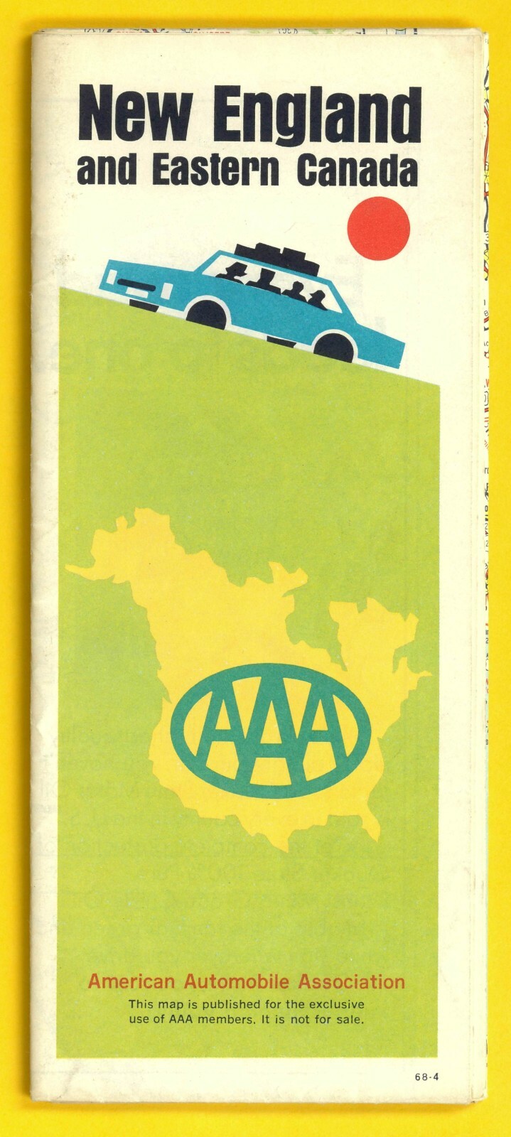 Vintage 1968 New England and Eastern Canada AAA map