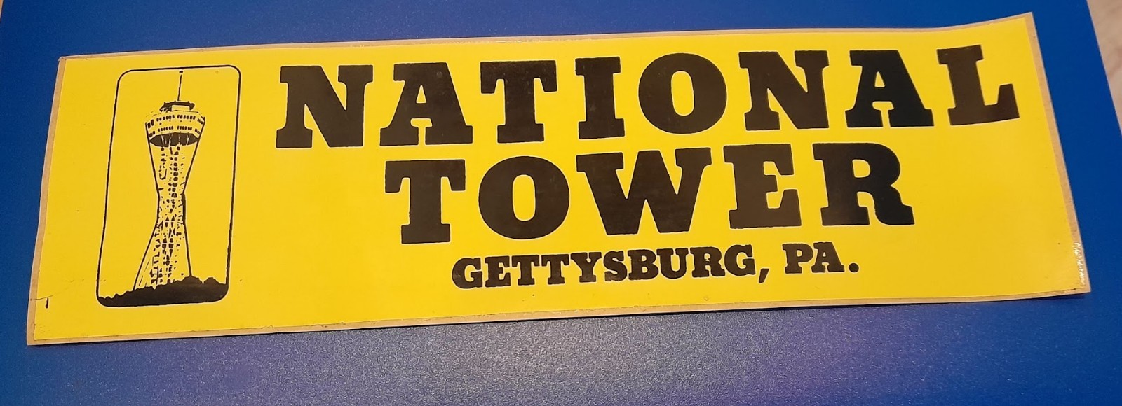 Original 1983 NATIONAL TOWER GETTYSBURG, PA Advertising Bumper Sticker Civil War