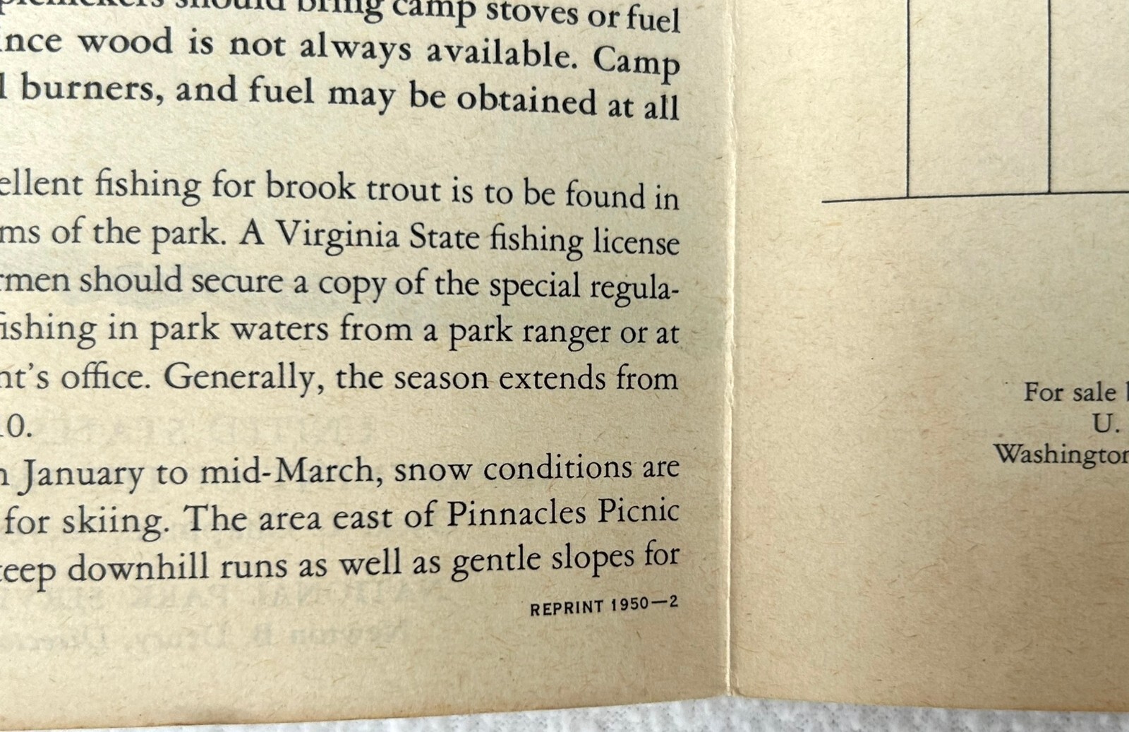 1950 Shenandoah National Park First Edition Brochure