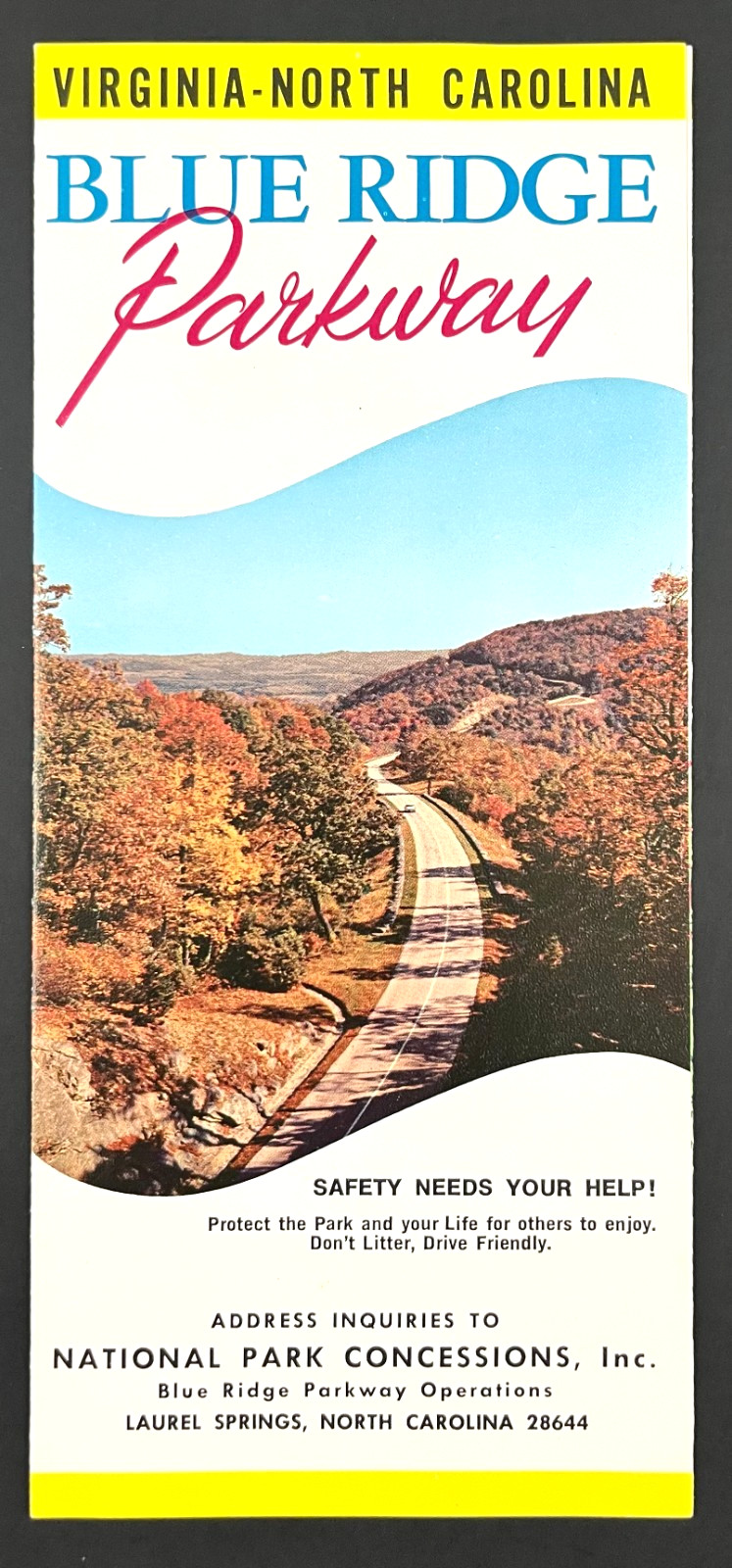 1970s Blue Ridge Parkway National Park Virginia North Carolina Travel Brochure