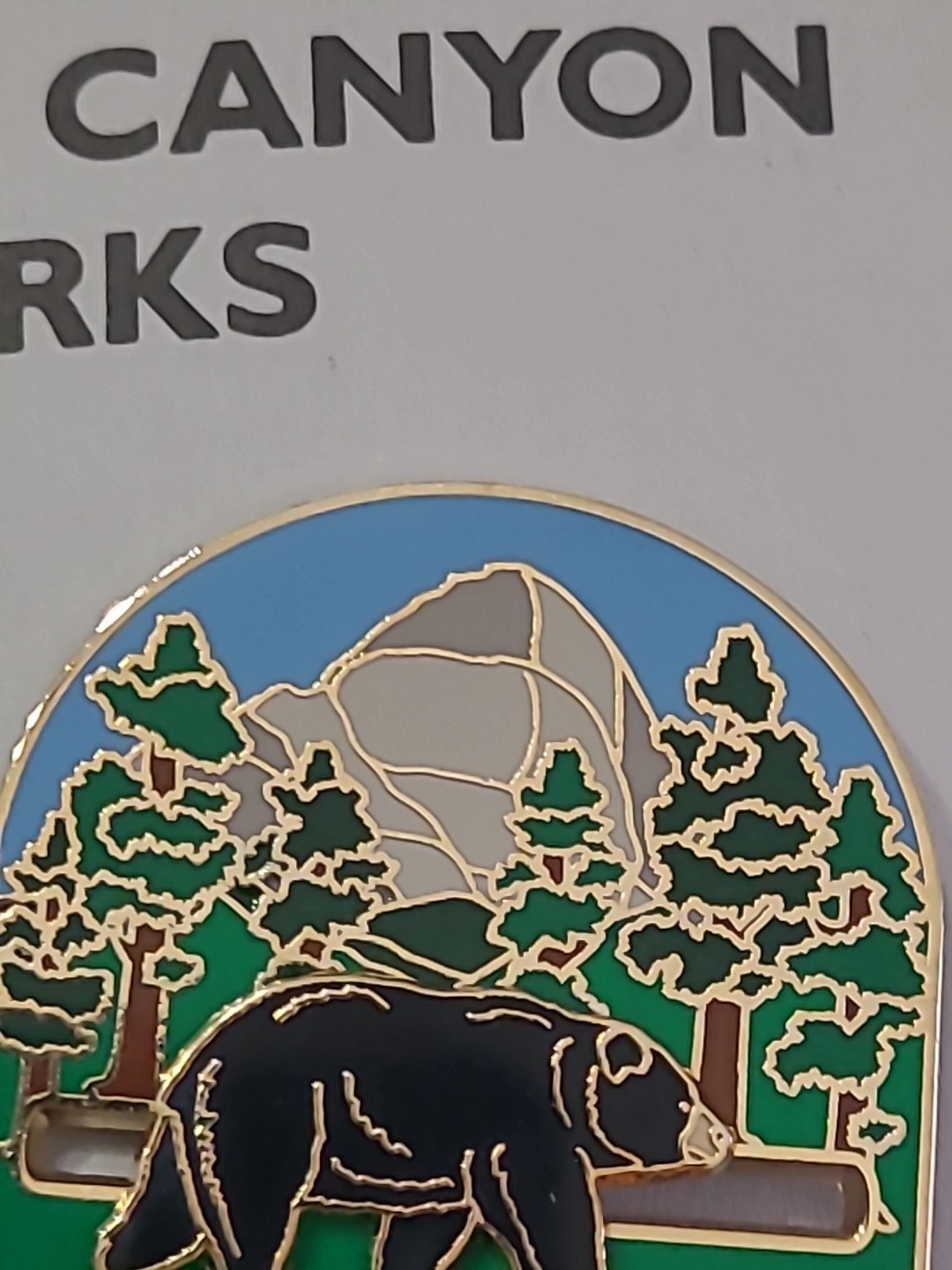 Black Bear On Slider Lapel Pin Sequoia Kings Canyon California Park Souvenir