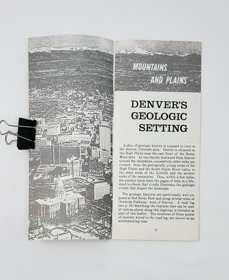 1967 Vintage Brochure – Denver’s Geologic Setting – USGS – USDOI
