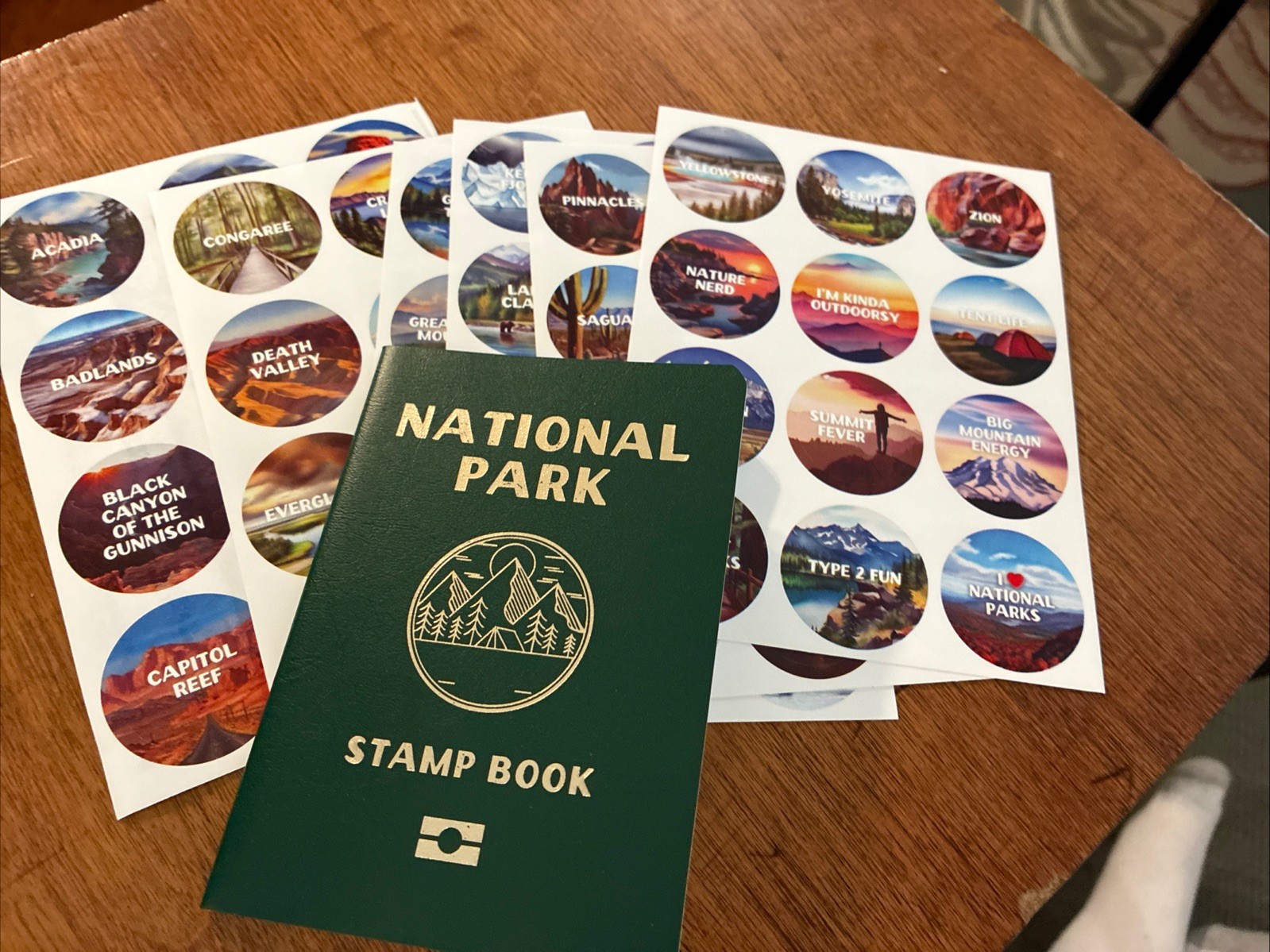 National Parks Stamp Book with Sticker Set: Passport-Sized National Park Book