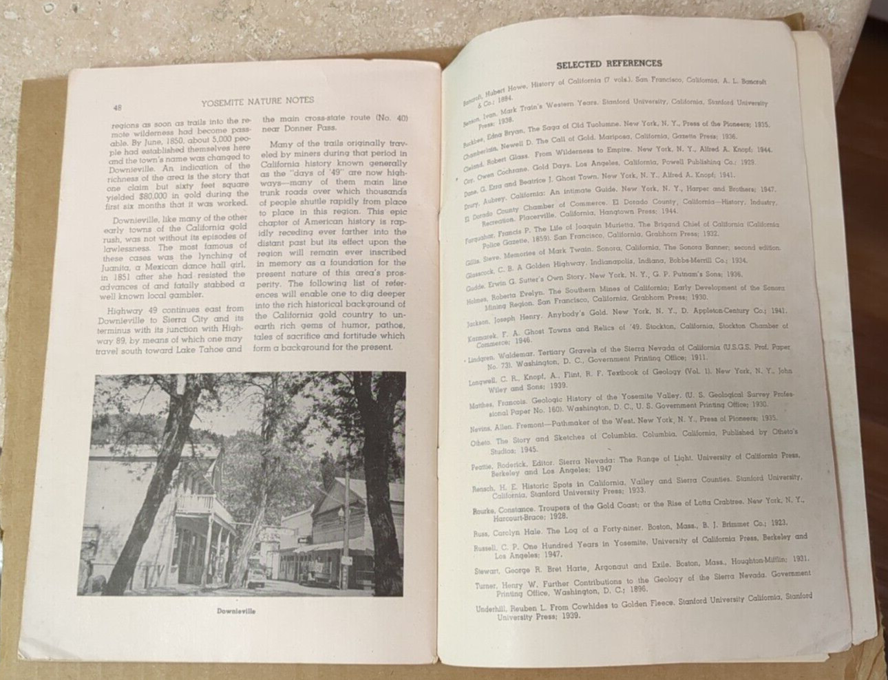 A Guide to the Mother Lode Country & Yosemite Sequoias, Nature Notes 1948 & 1949