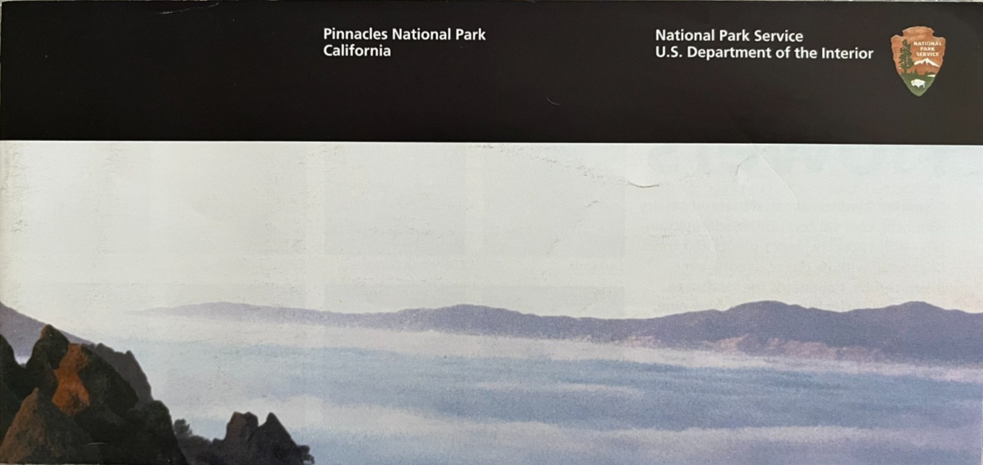2022 PINNACLES NP – California NATIONAL PARK SERVICE UNIGRID BROCHURE/MAP OOP