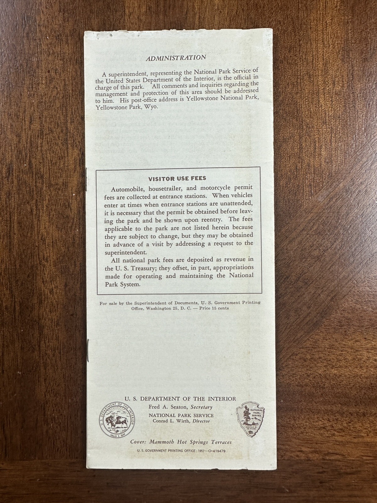 1957 Yellowstone National Park Vintage Travel Brochure Souvenir Ephemera 29 Pgs