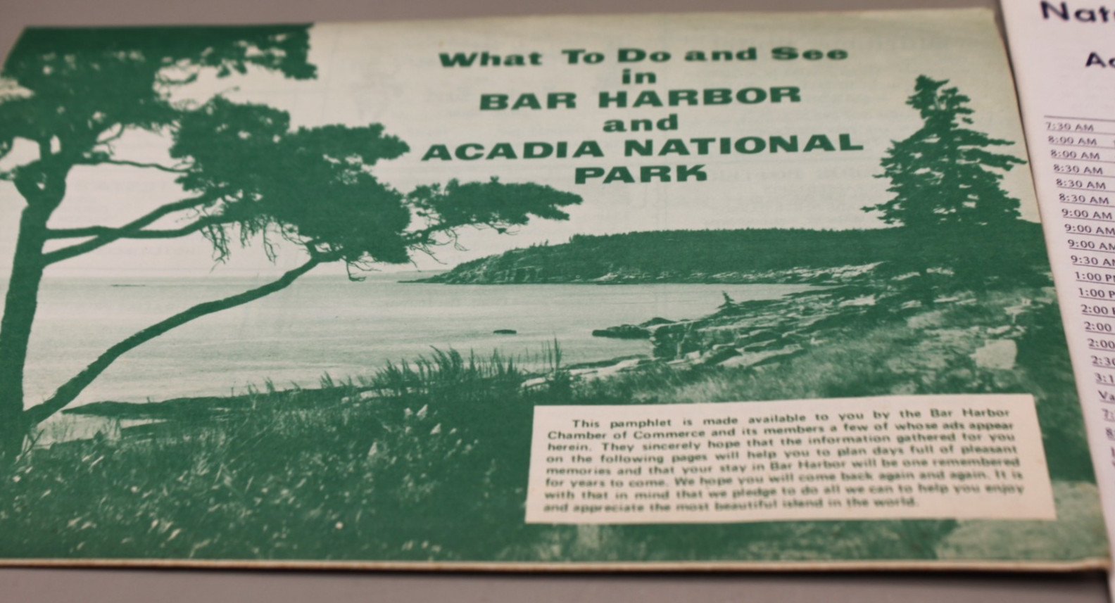 Acadia National Park Travel Brochures 1975