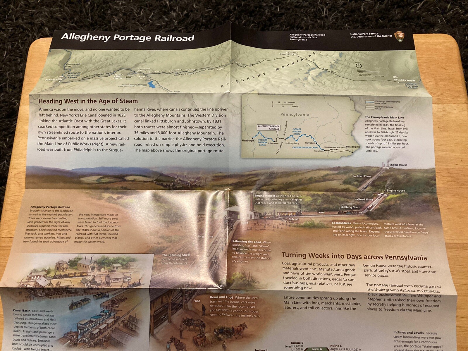 National Park Service Allegheny Portage Railroad Unigrid Brochure. Pennsylvania