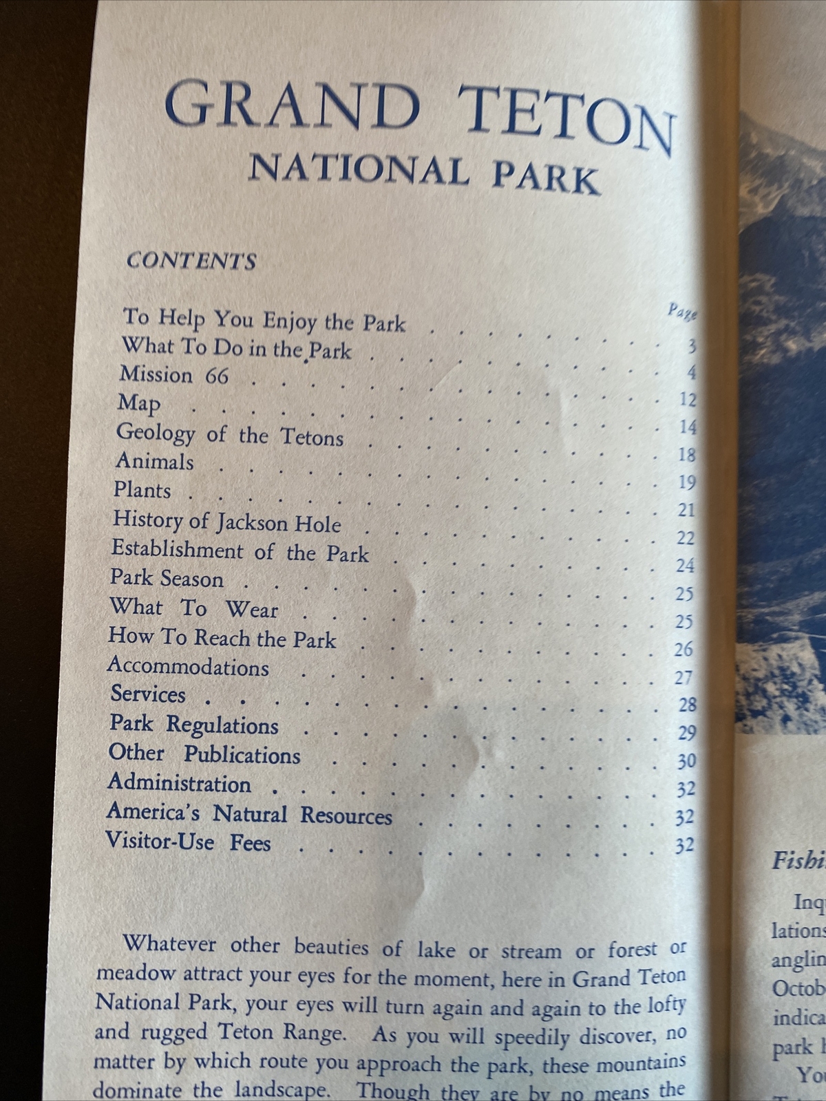 Vintage GRAND TETON NATIONAL PARK Brochure with map 1963 US Dept of Interior EUC