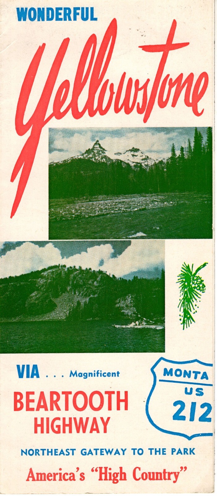 Vintage Red Lodge Montana Yellowstone Beartooth Hwy. Tourist Guide