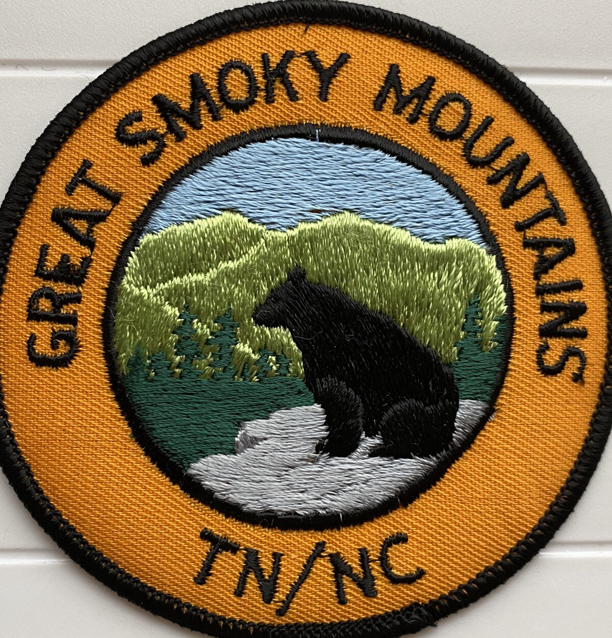 Great Smoky Mountains National Park Smokies Black Bear Round Embroidered Patch