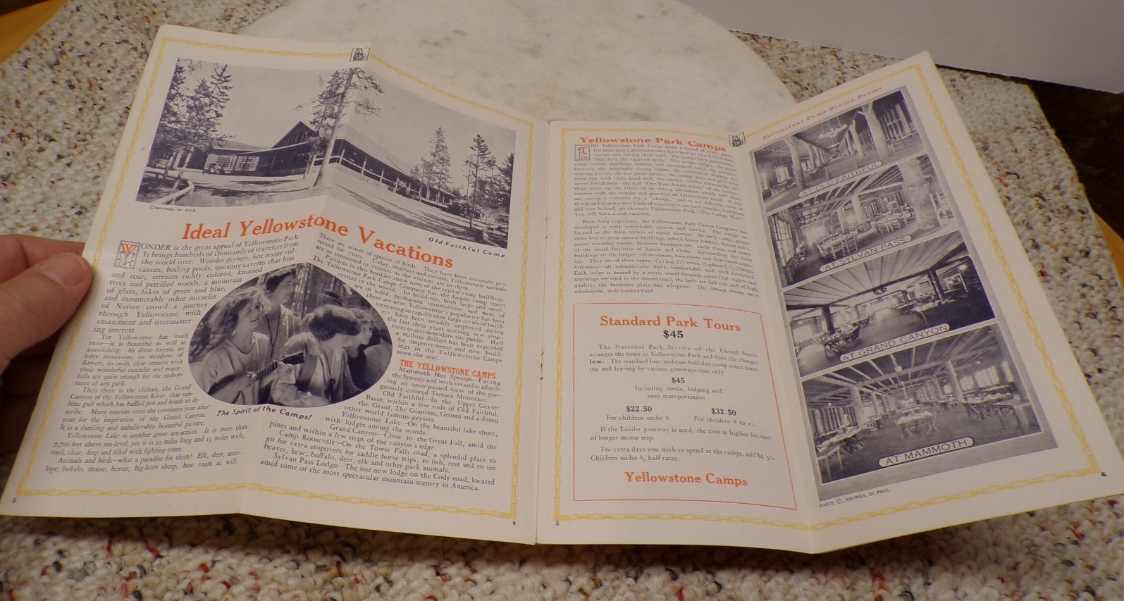 1925 Yellowstone Park Camps Brochure Haynes Photos Planned Tours-Railroad-Auto