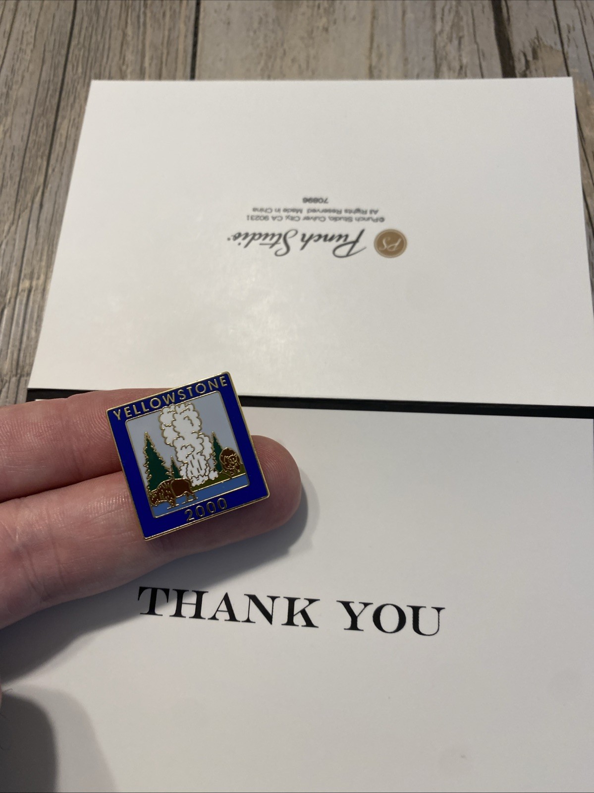 Yellowstone National Park 2000 Old Faithful Geyser Lapel Pin Vintage