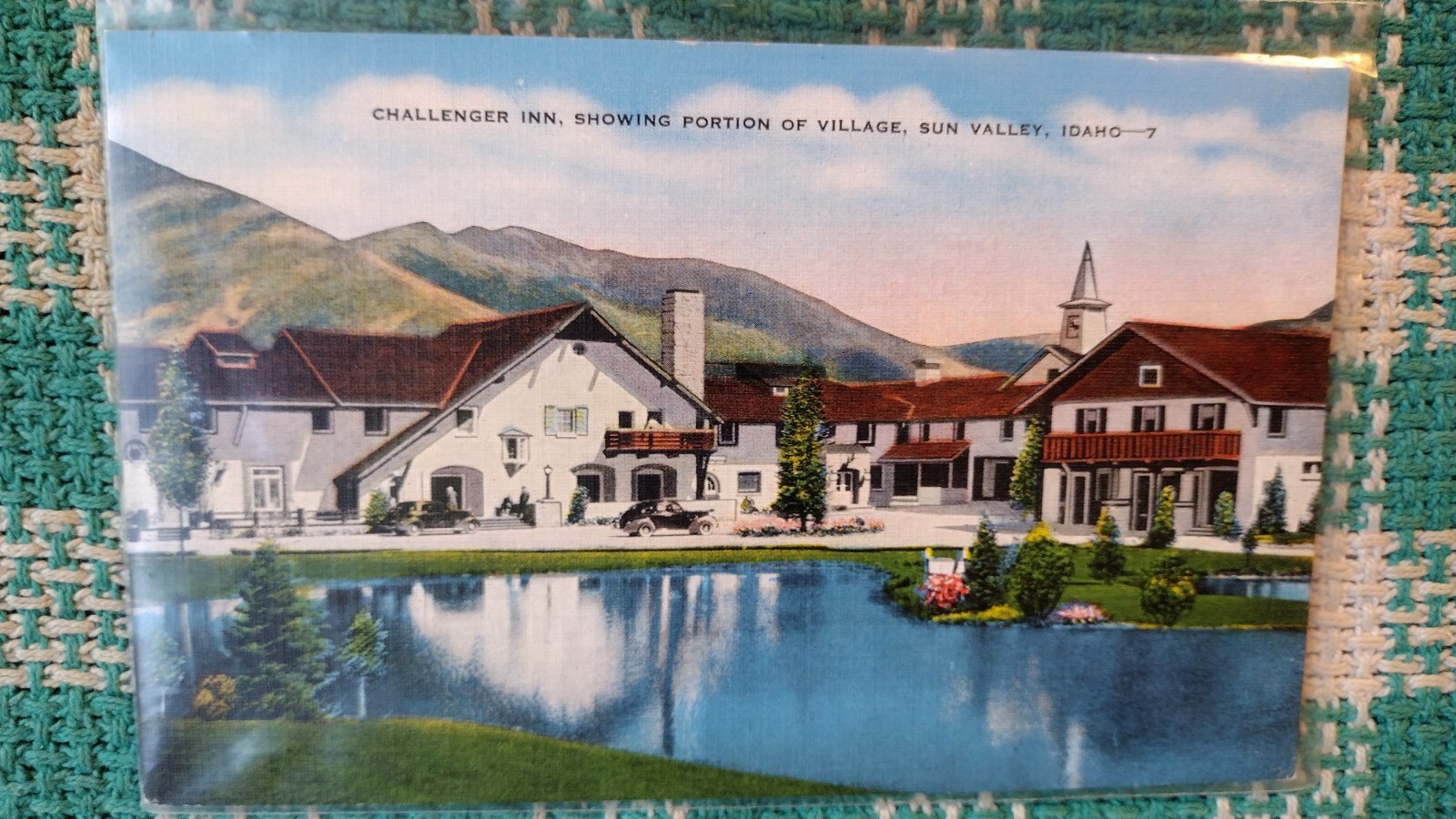 VINTAGE POST CARD CHALLENGER INN SUN VALLEY IDAHO
