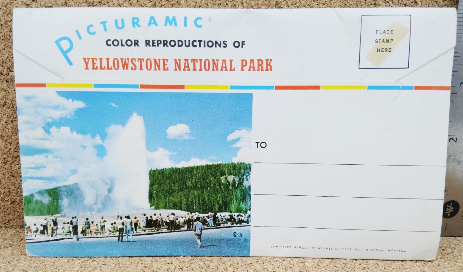 Yellowstone National Park Vintage Foldout Folder Natural Color Reproduction 1957