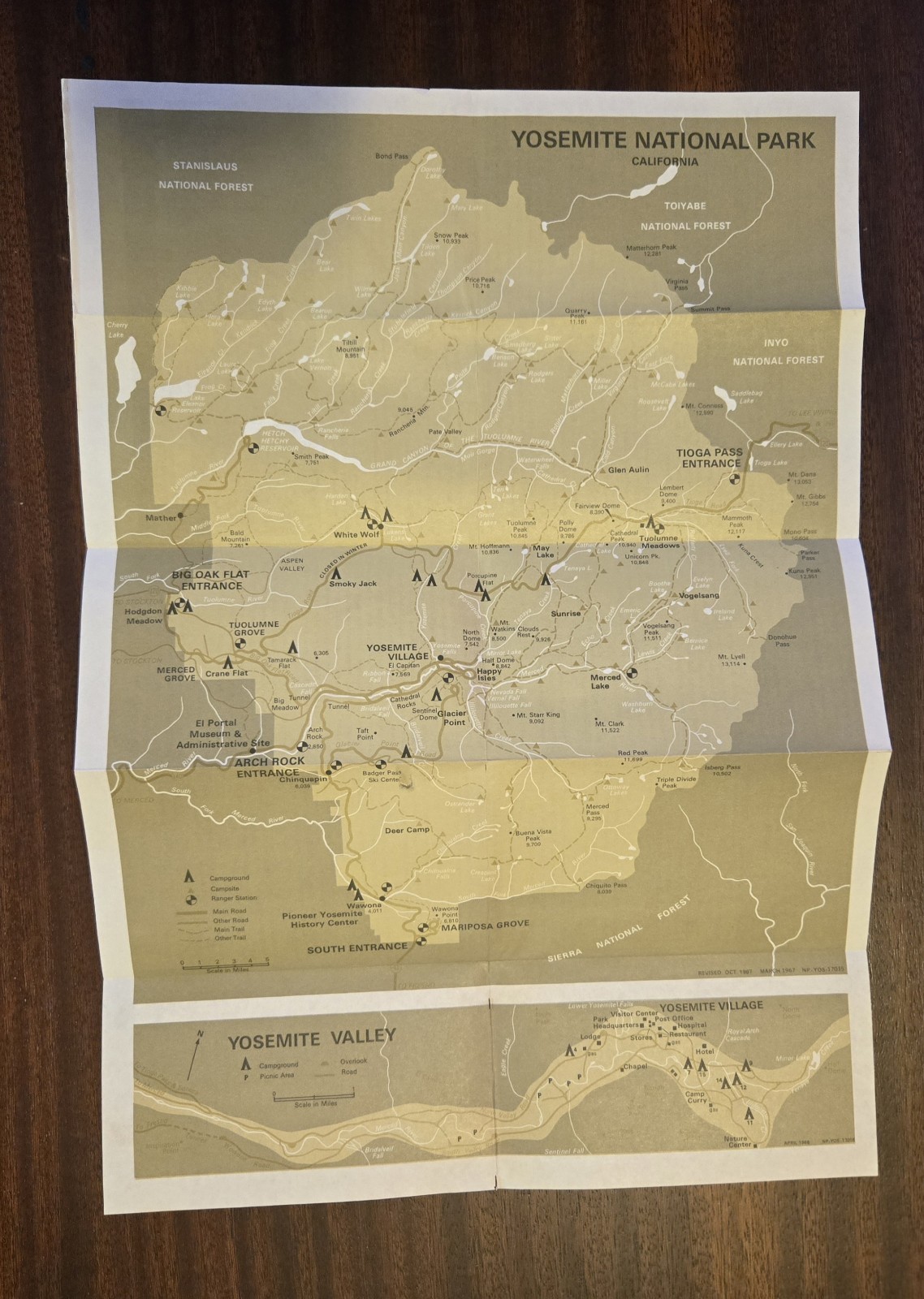 Vintage Yosemite Ephemera Map Postcard Photo Permit Souvenir National Park Cali