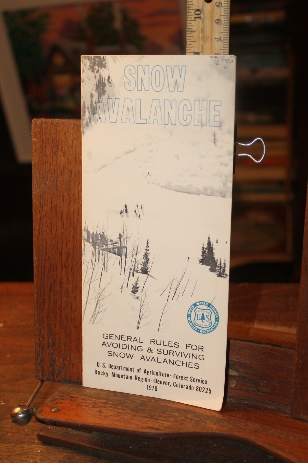 Vintage 1970 USDA Forest Service Snow Avalanche Brochure Rocky Mountain