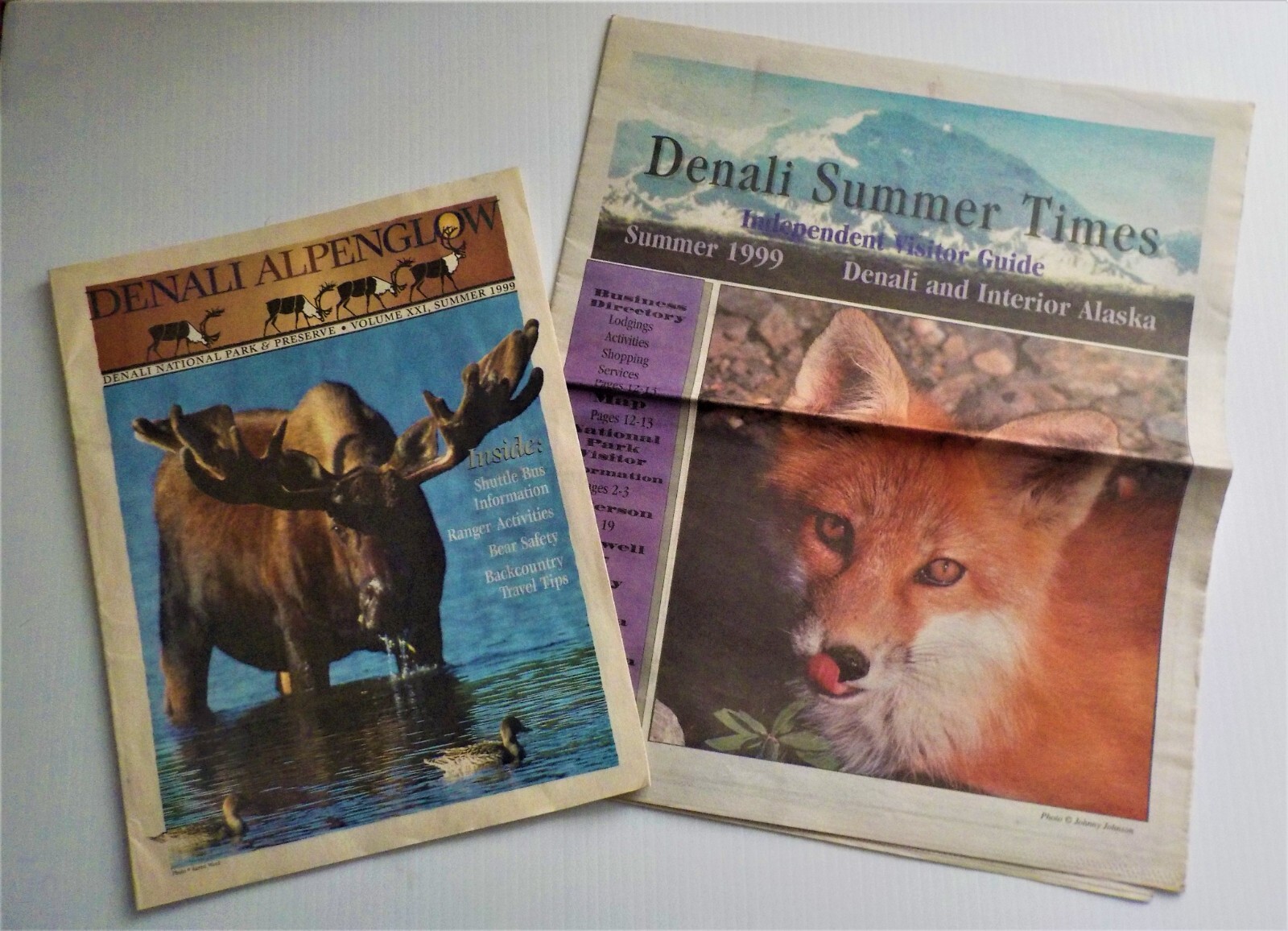 Lot of 2 Vintage 1999 Denali National Park Souvenir Newspapers/Visitor Guides 