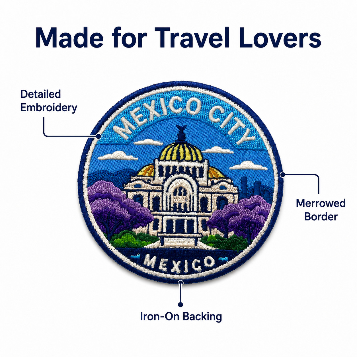 Mexico City Mexico Patch 3″ Embroidered Iron On Travel Souvenir Badge