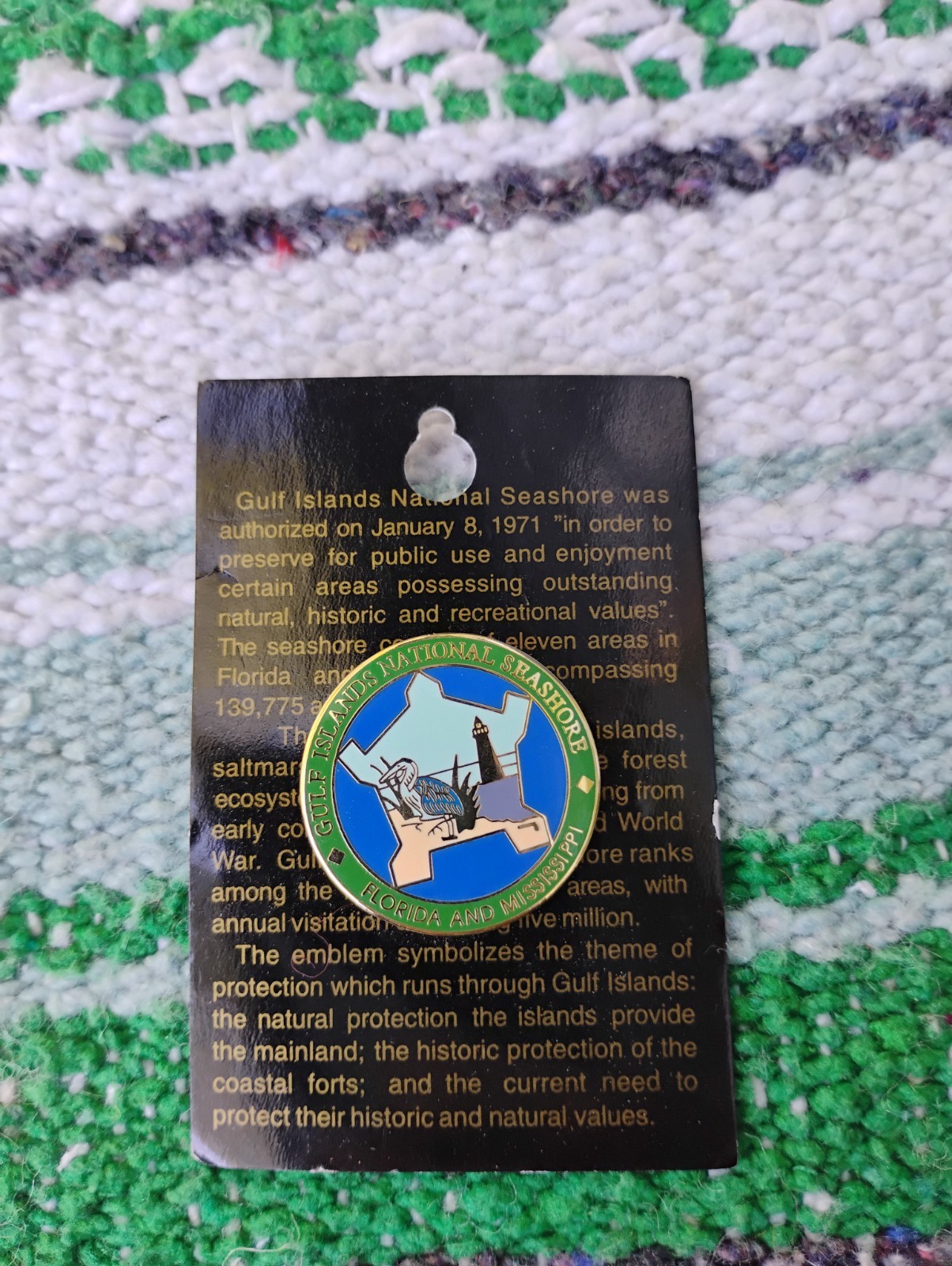 Vintage Gulf Islands National Seashore Pin Florida Mississippi Pelican Set Of 2