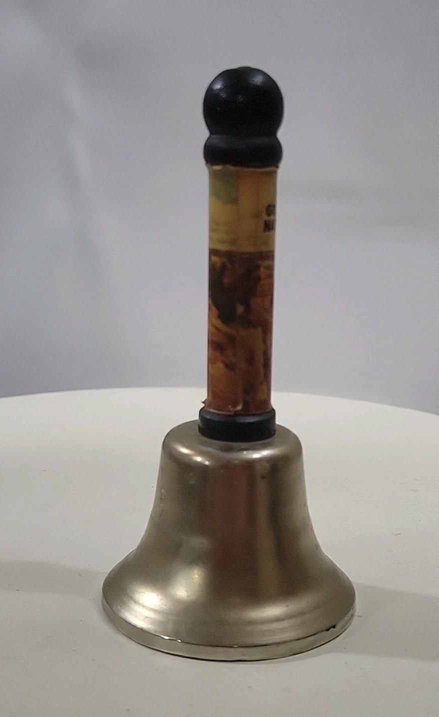 Grand Canyon National Park Souvenir Bell Arizona Metal & Wood Handle Vntg 1950s