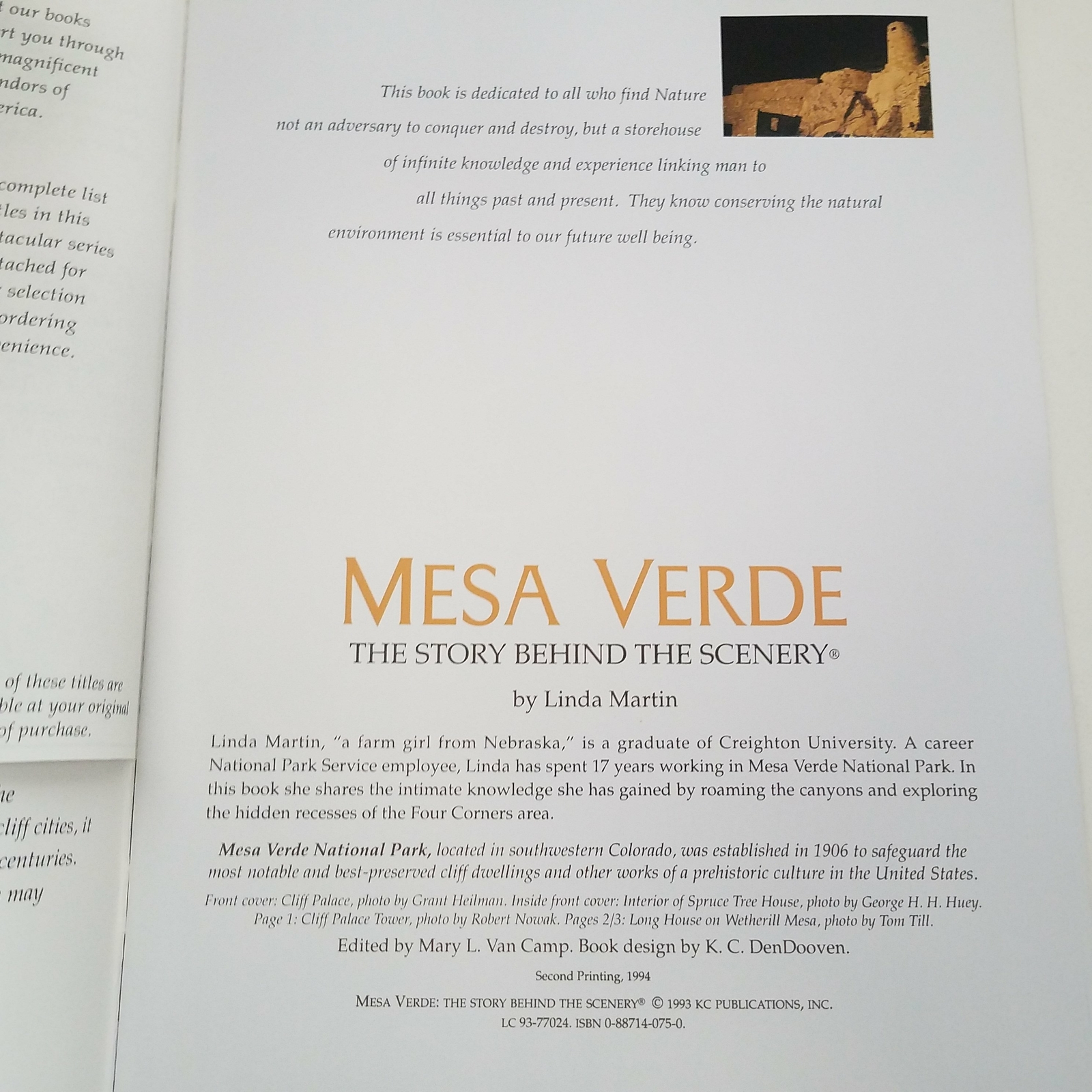 Mesa Verde – The Story Behind The Scenery by Linda Martin1994 0887140750