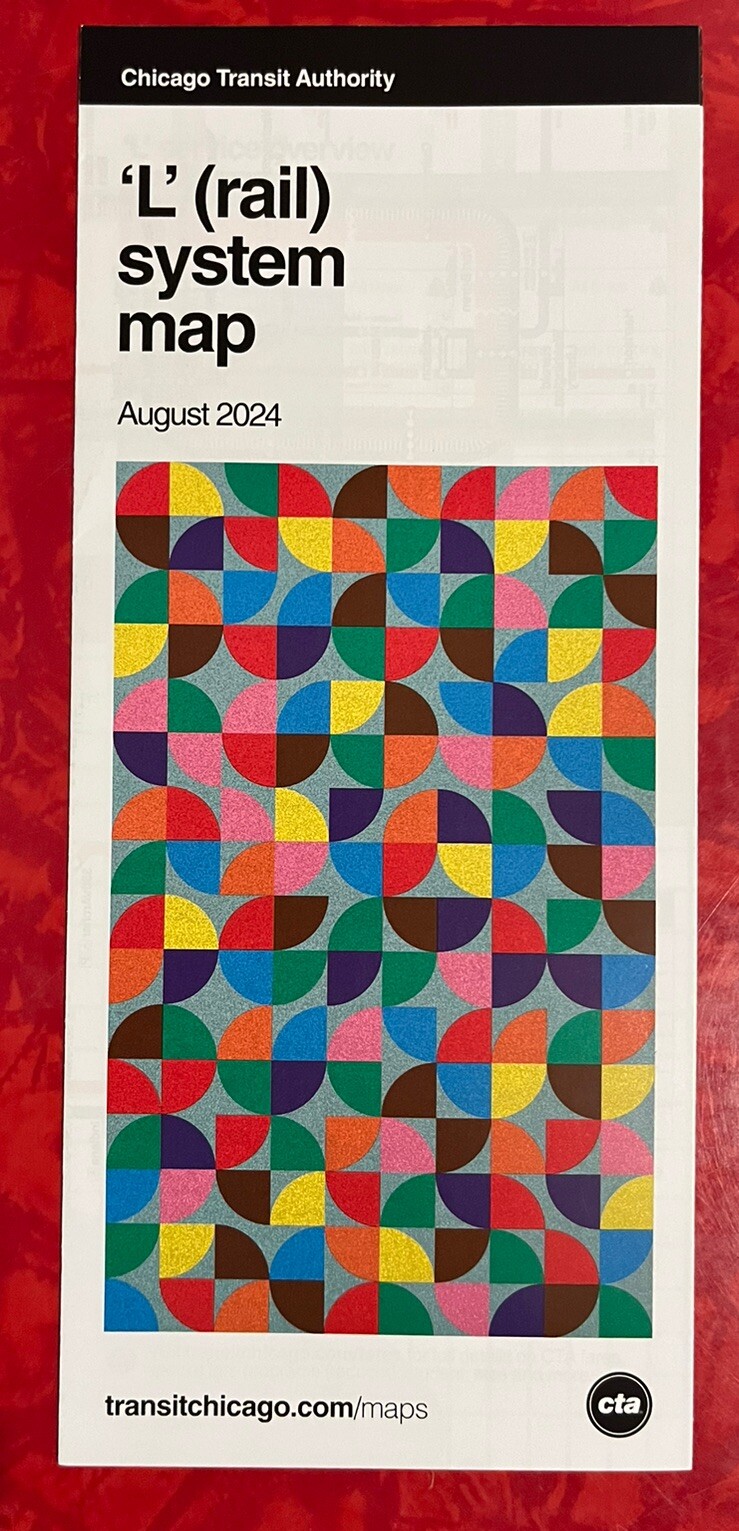 CHICAGO TRANSIT AUTHORITY CTA L RAIL SYSTEM MAP AUGUST 2024