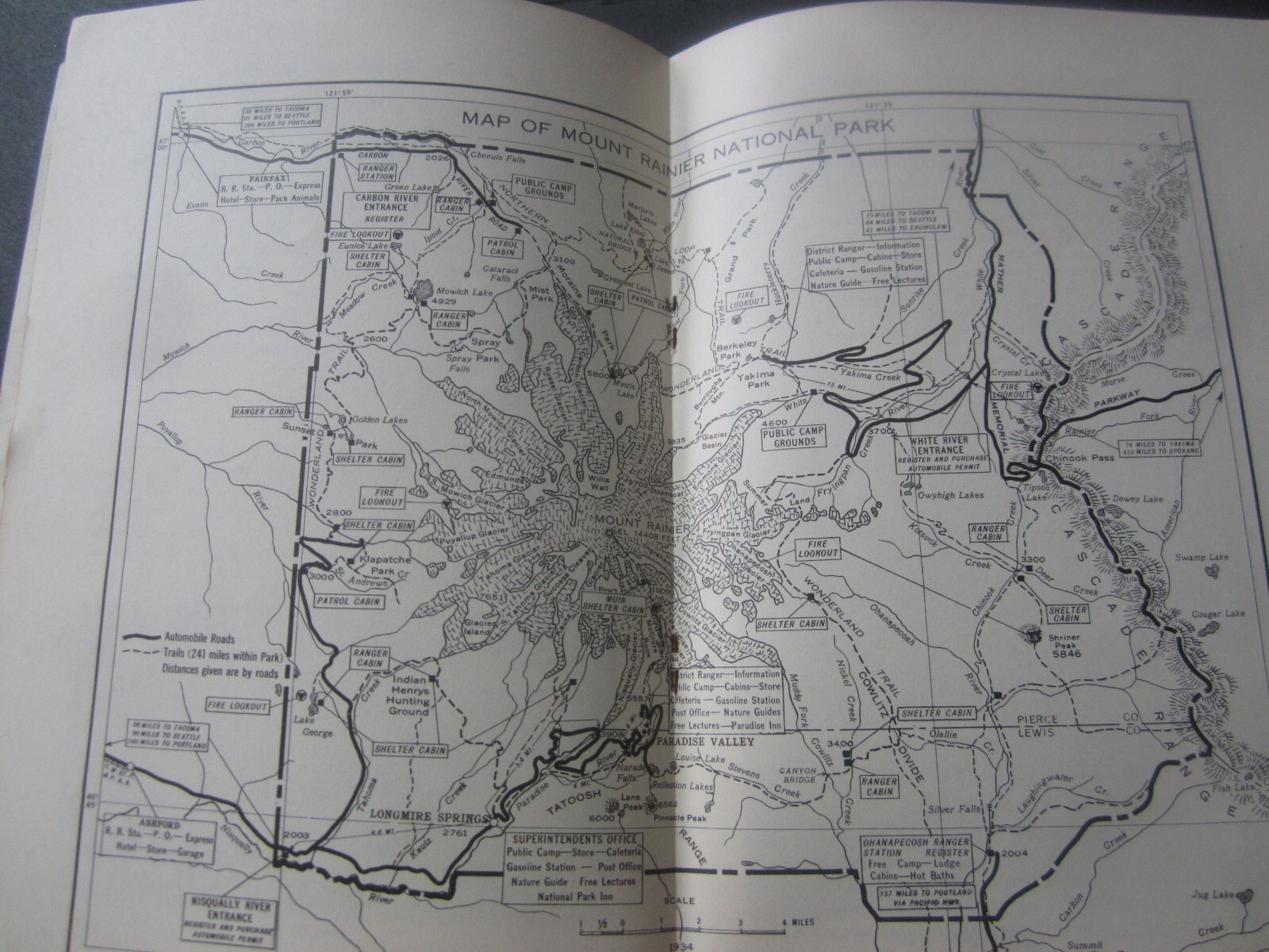 1934 – MOUNT RAINIER NATIONAL PARK – Washington – National Park Service BOOK