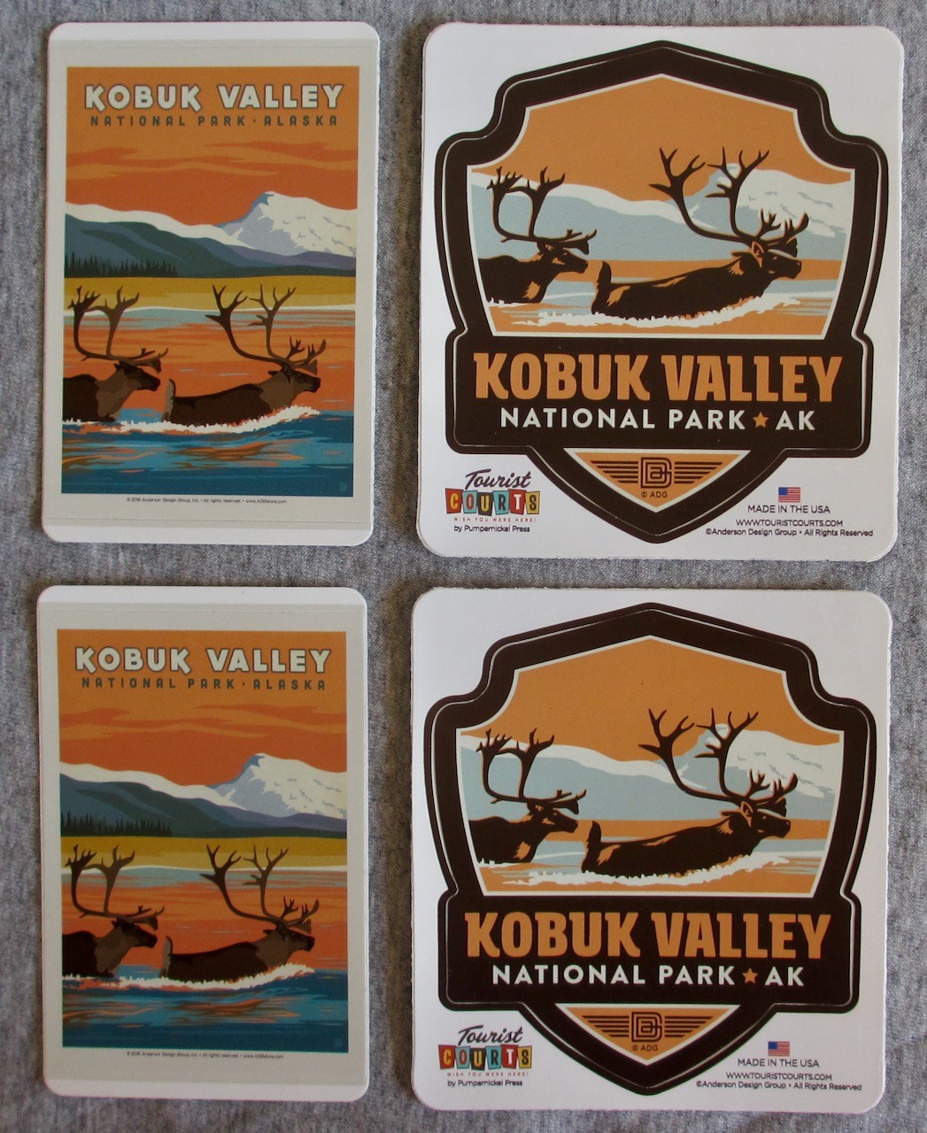 Kobuk Valley National Park Vinyl Sticker Set of 4