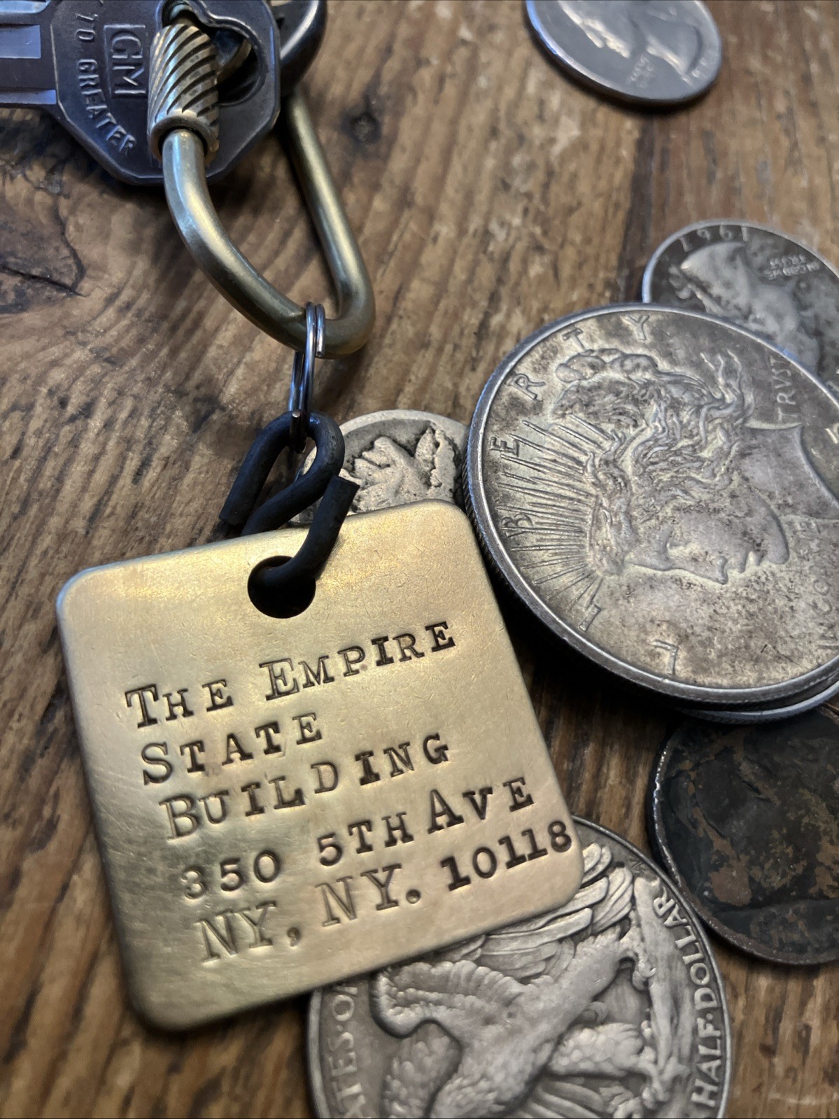EMPIRE STATE BUILDING – Solid BRASS CUSTOM KEY FOB Vintage Hotel Style Marker
